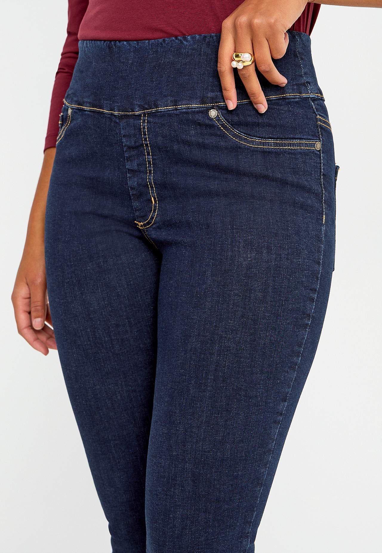 Elastisk jegging med høj elastisk talje