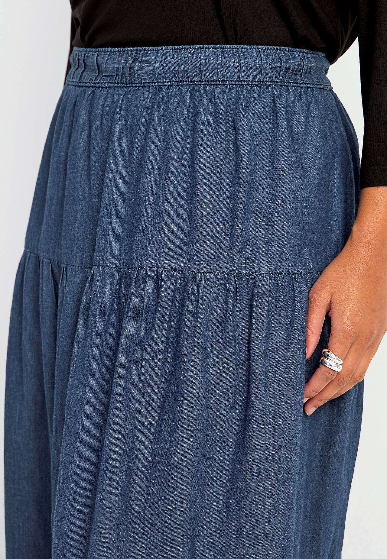 Volantnederdel i denim