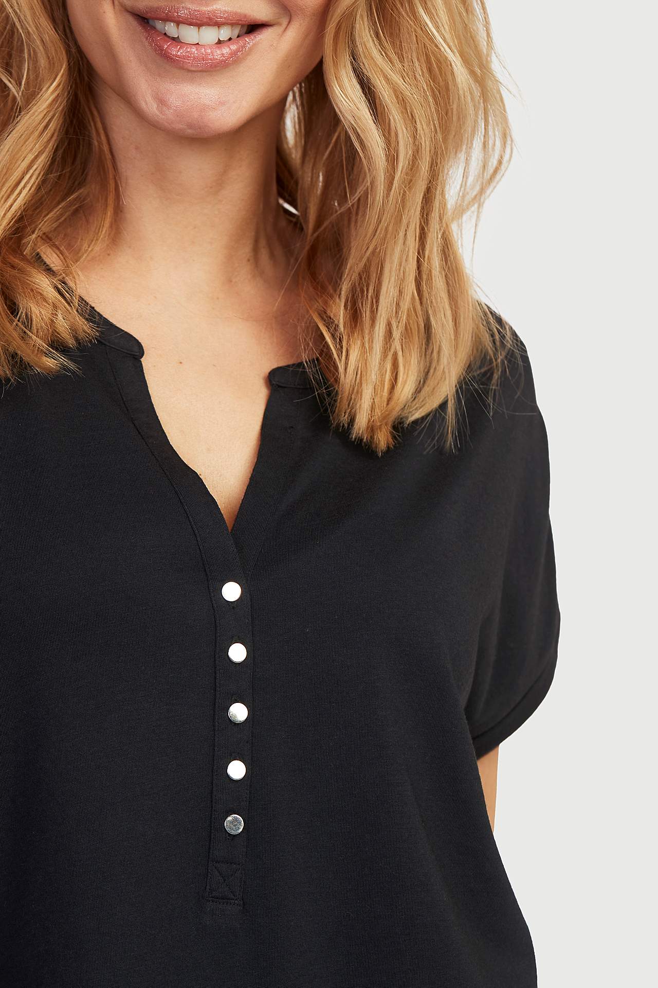 Jerseytop med metalknapper