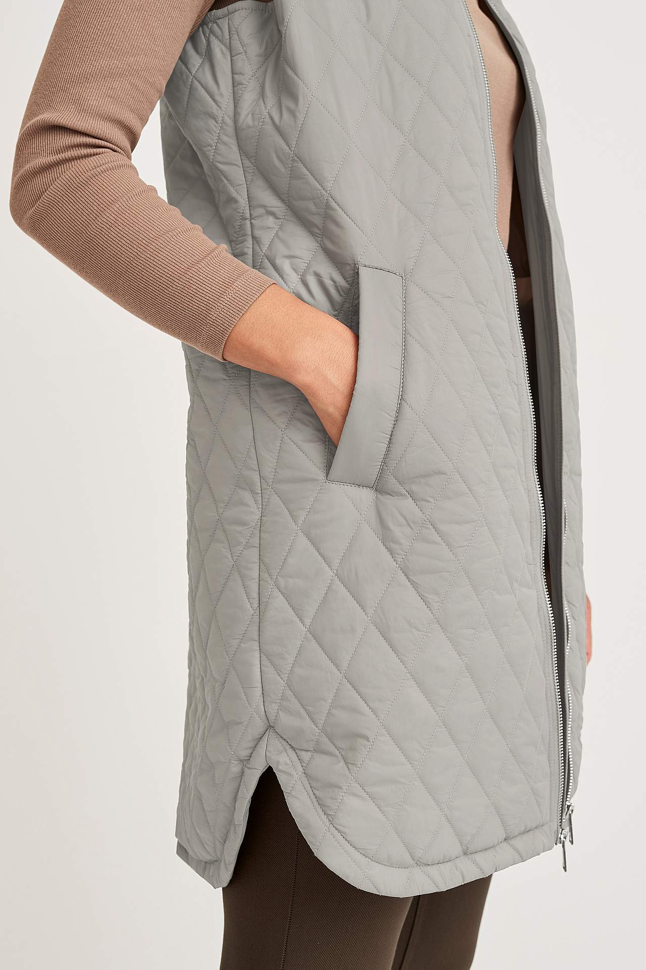 Quiltet, lang vest Lena