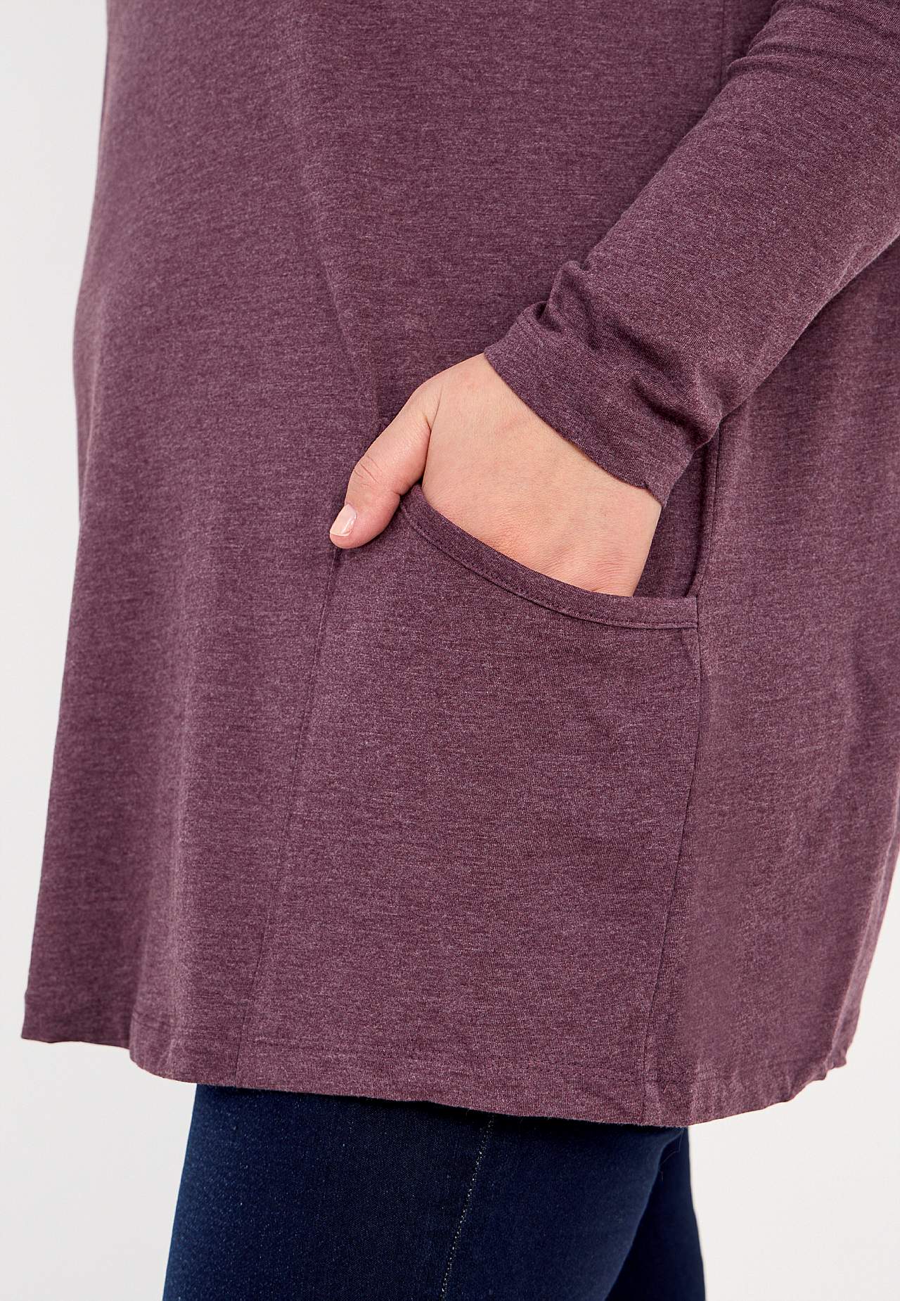 Langærmet jerseytunika med lommer Hilda