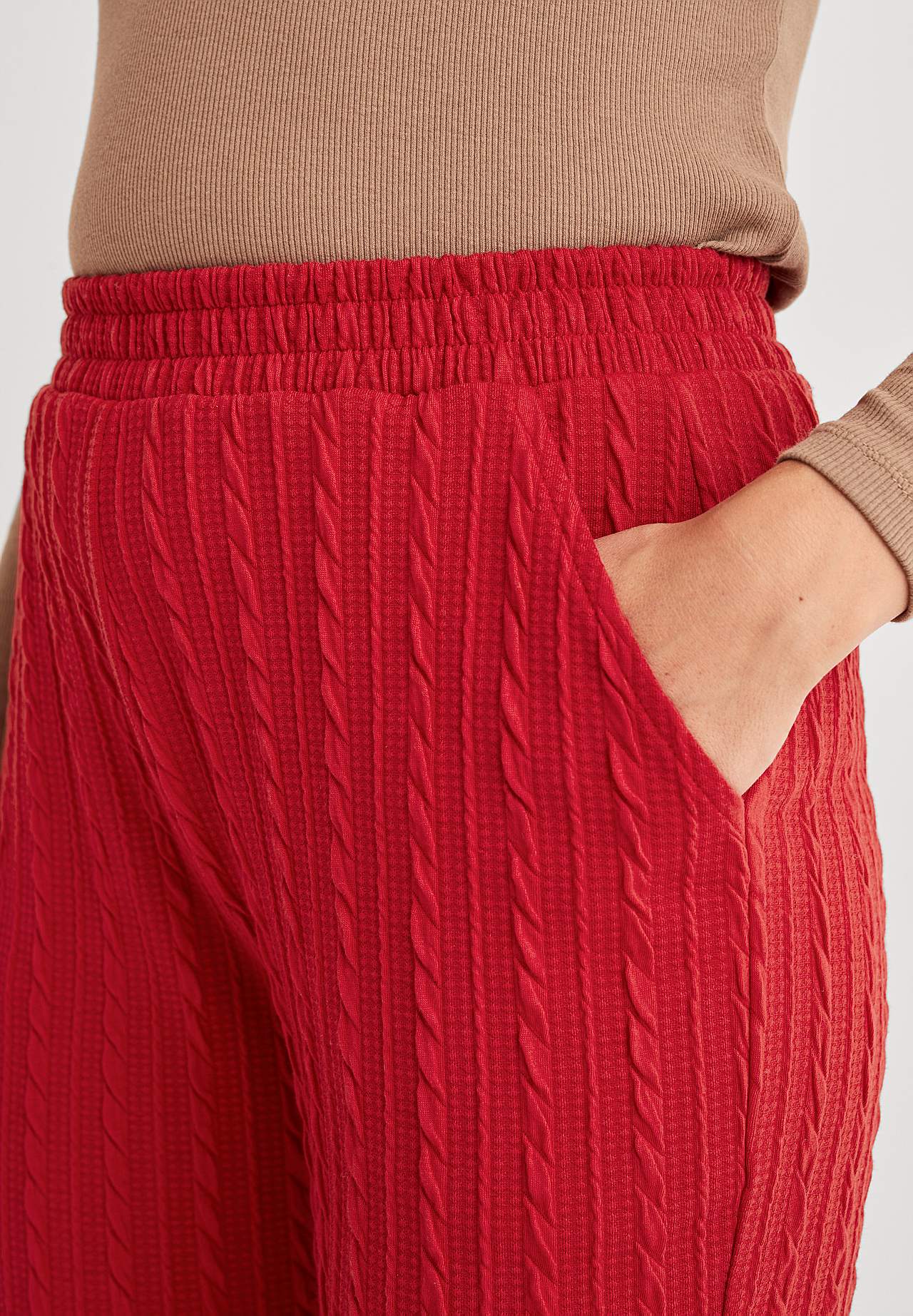 Strukturstrikkede jerseybukser