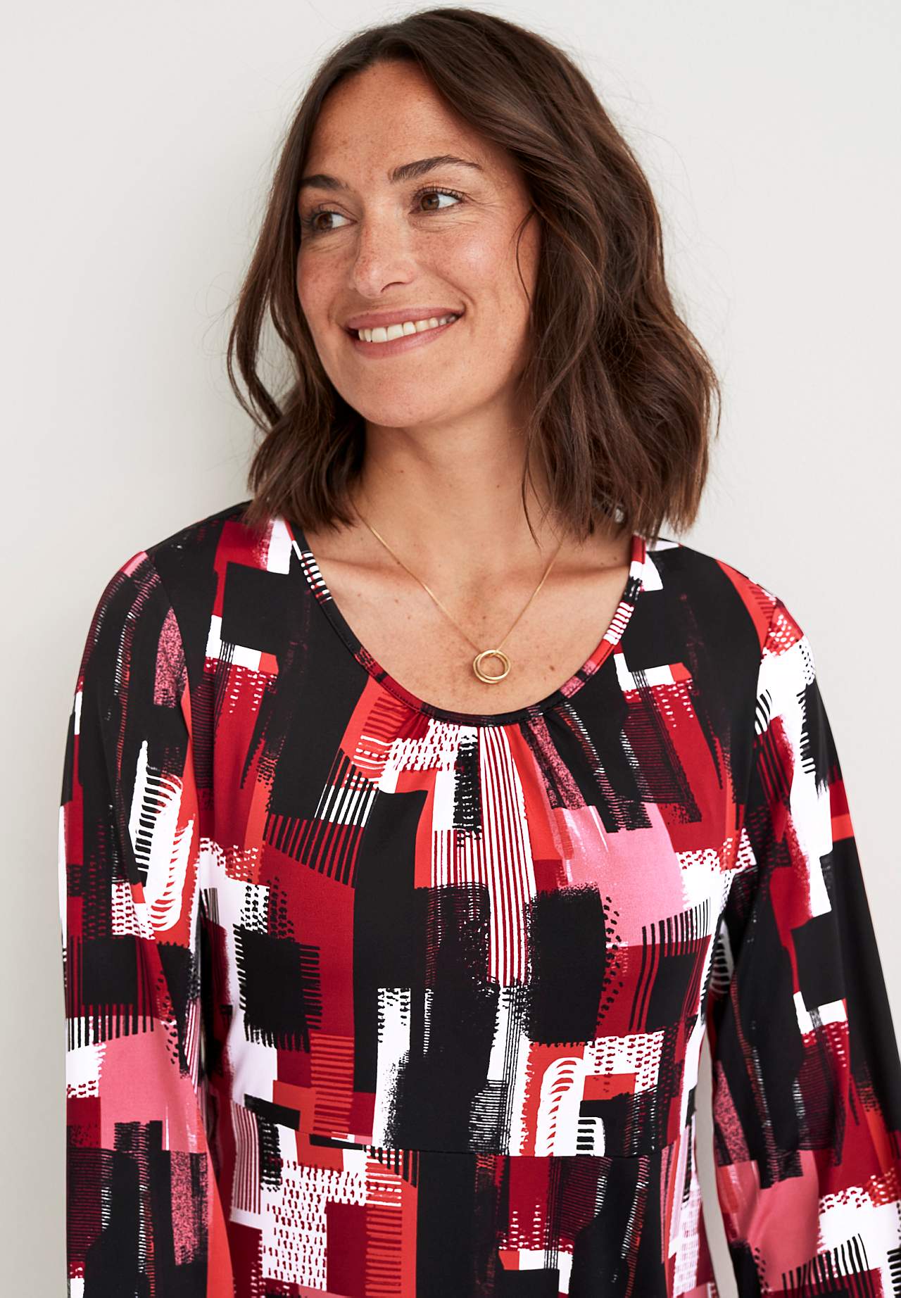 Mønstret jerseykjole