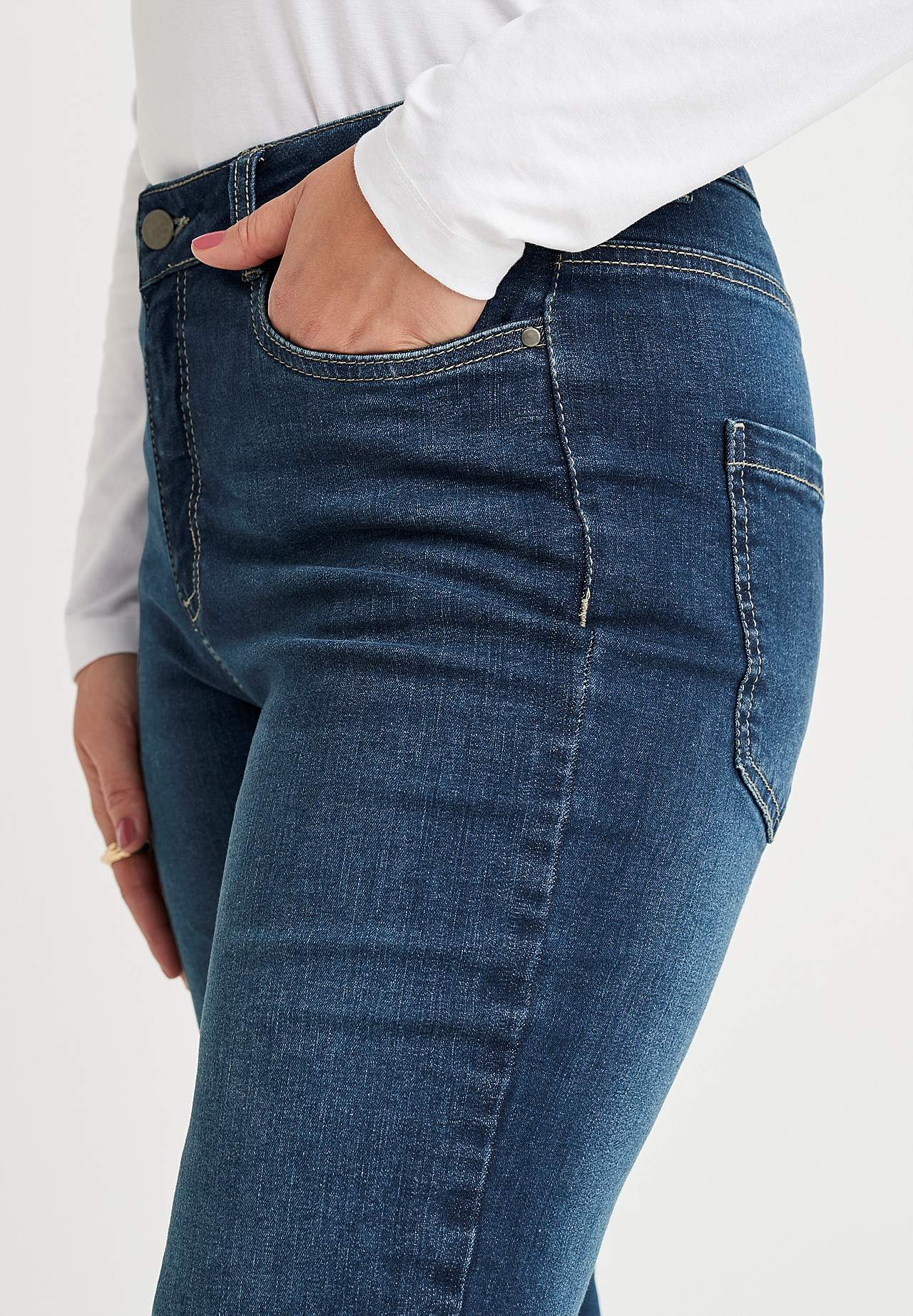 Stretchjeans med lige ben - tre længder