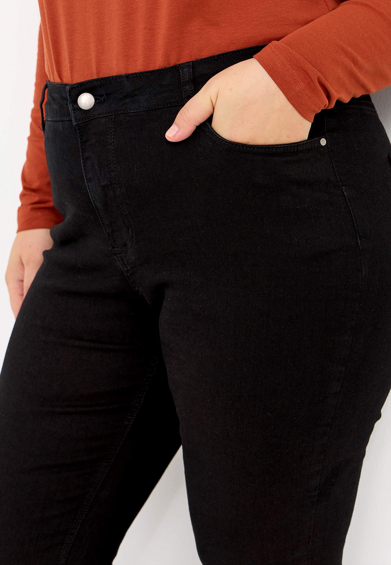 Stretchjeans med lige ben - tre længder