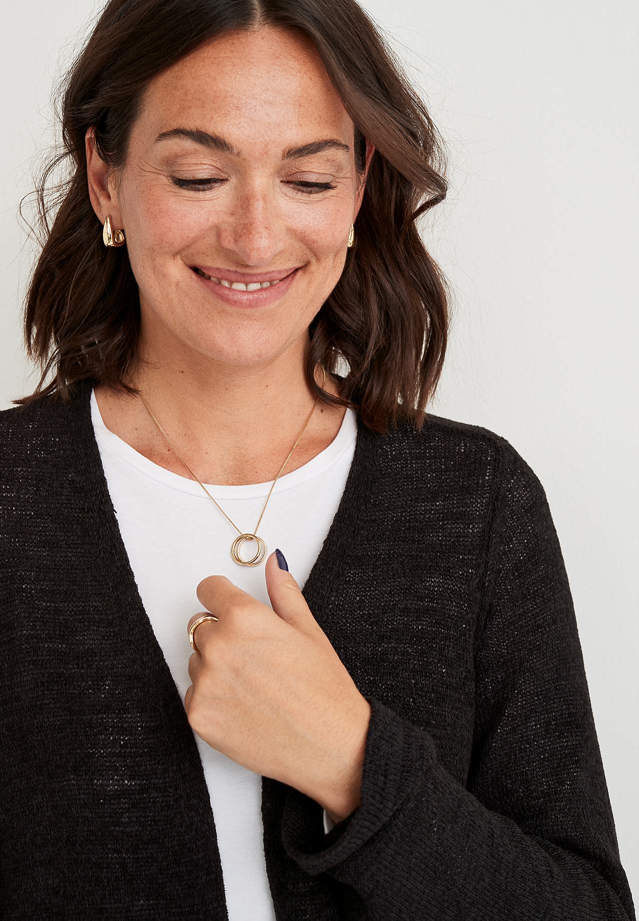 Strikket cardigan med åben front Marika