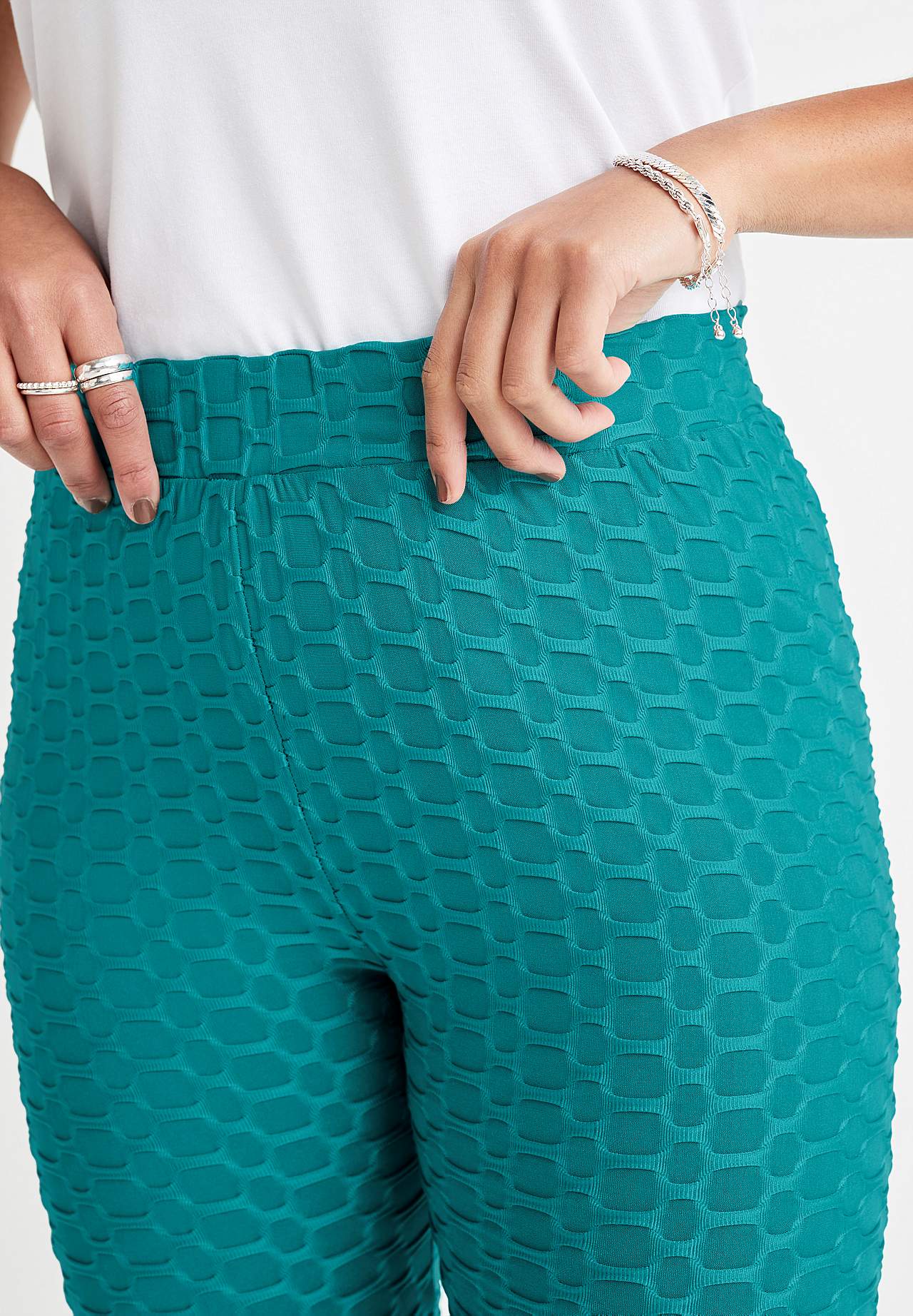 Capri leggings med strukturmønster