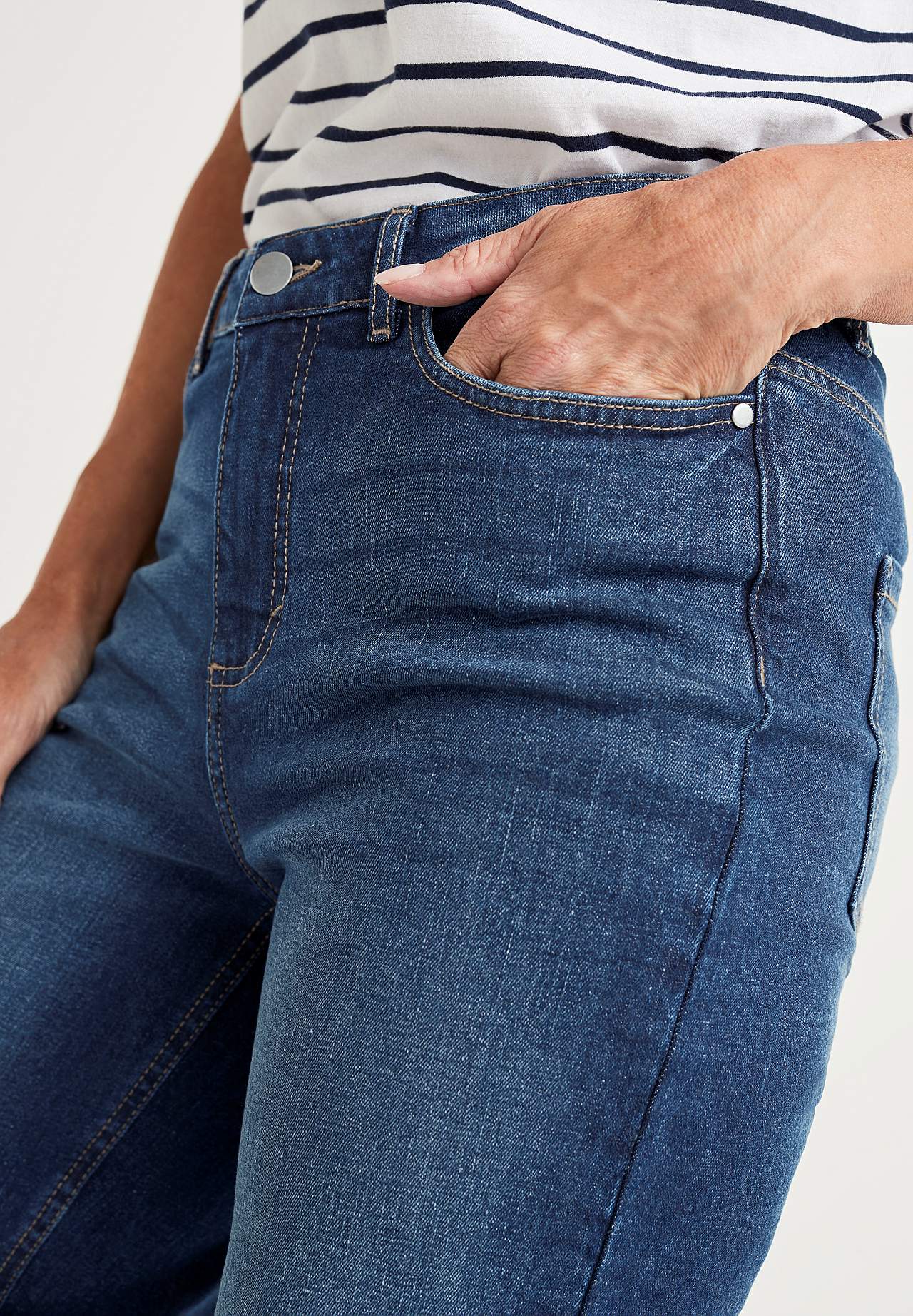 Denimshorts med komfortabelt stræk