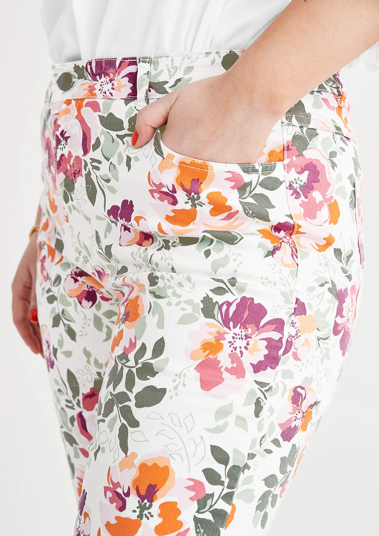 Capribukser med et blomstermønster