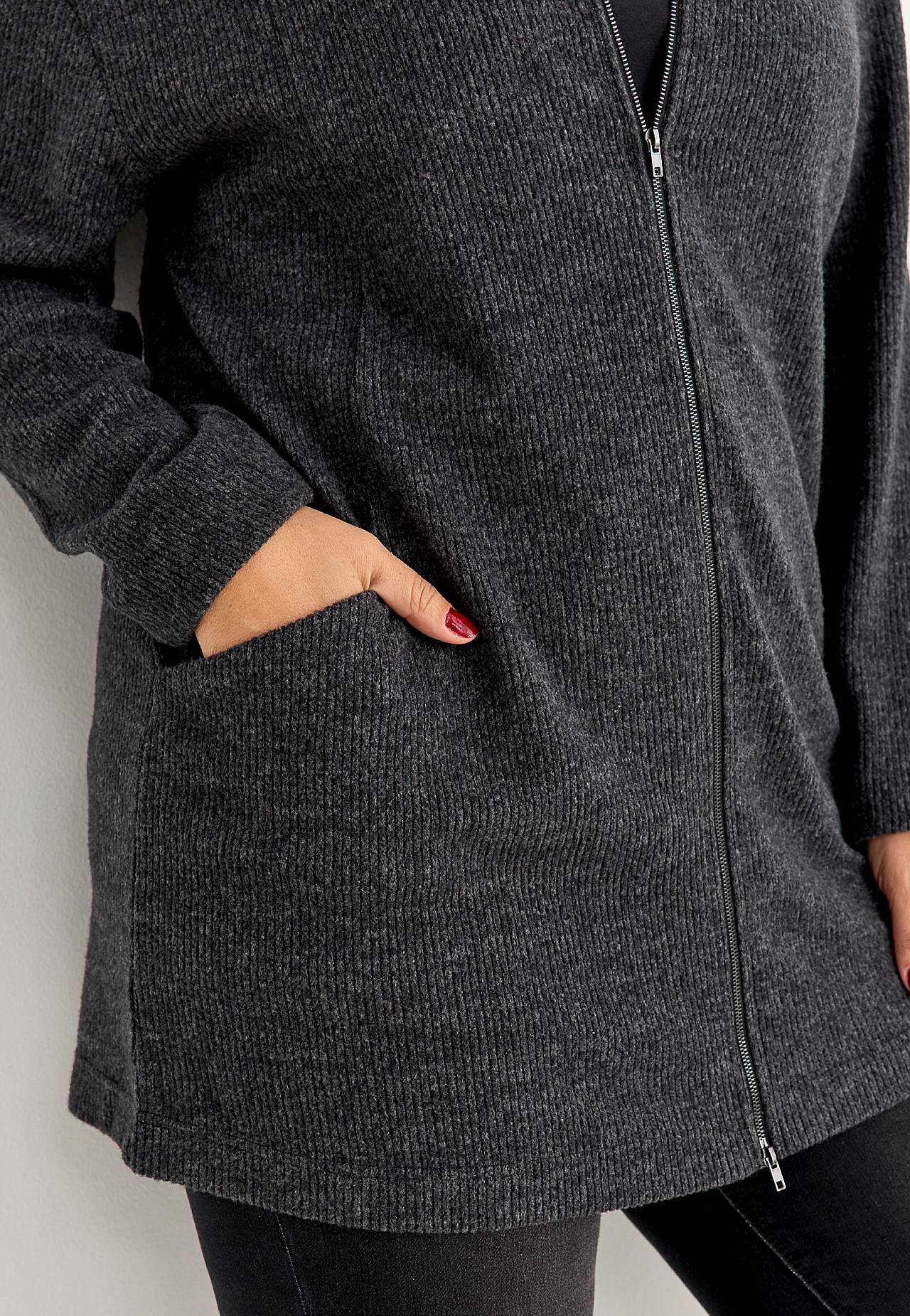 Superblød lang cardigan med lommer