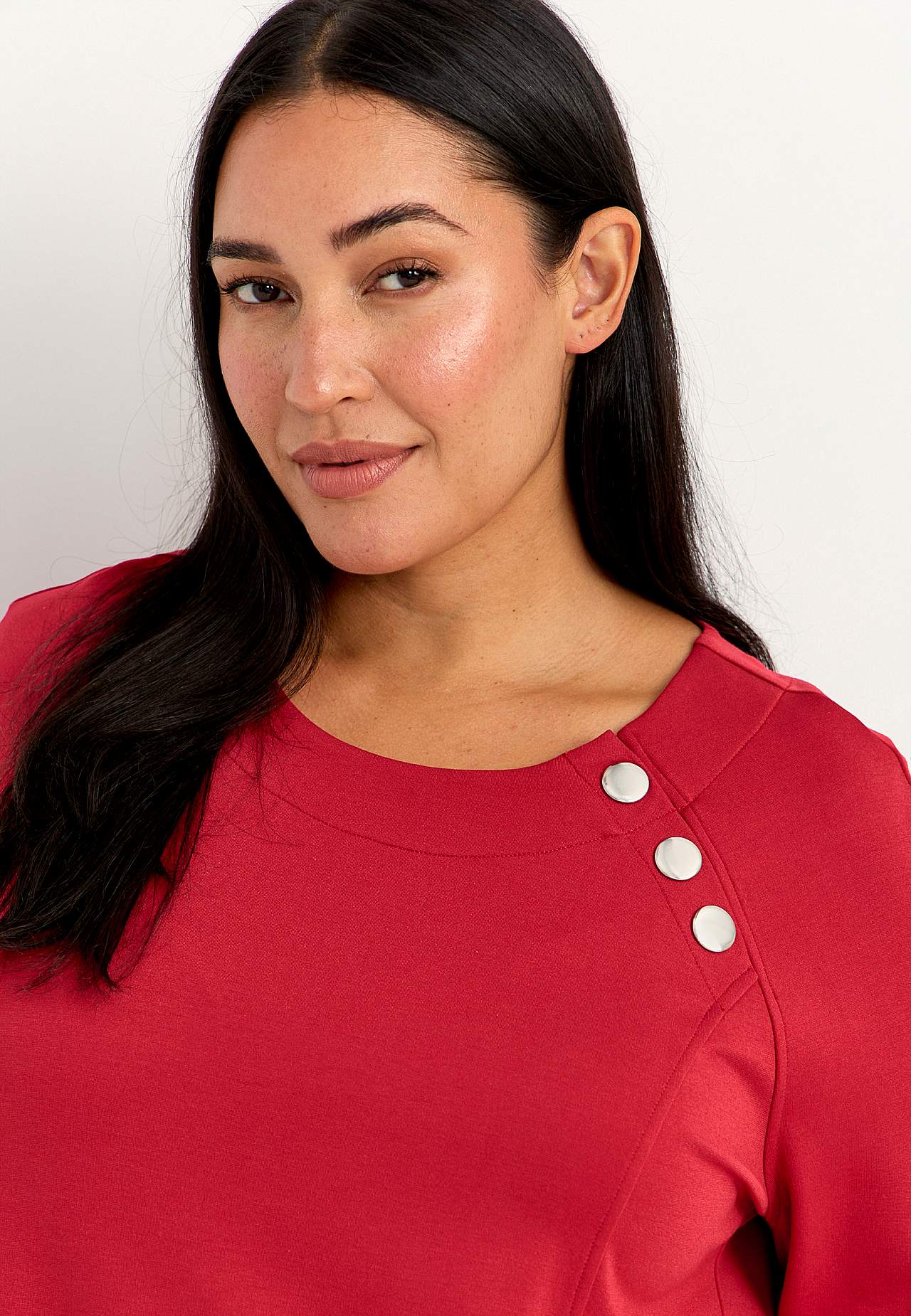 Jerseykjole med knapdekoration Sandra