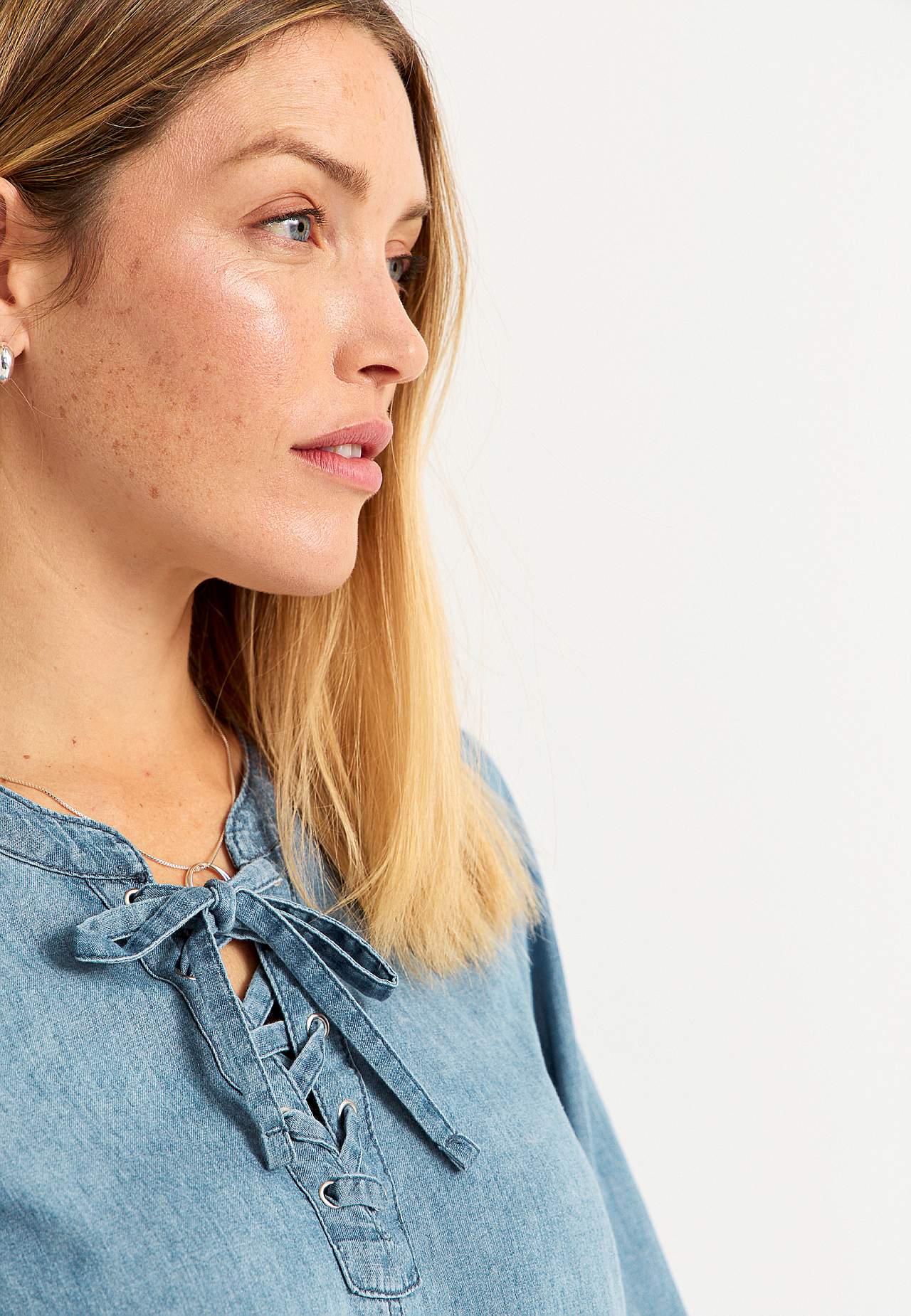 Denimtunika med snøring