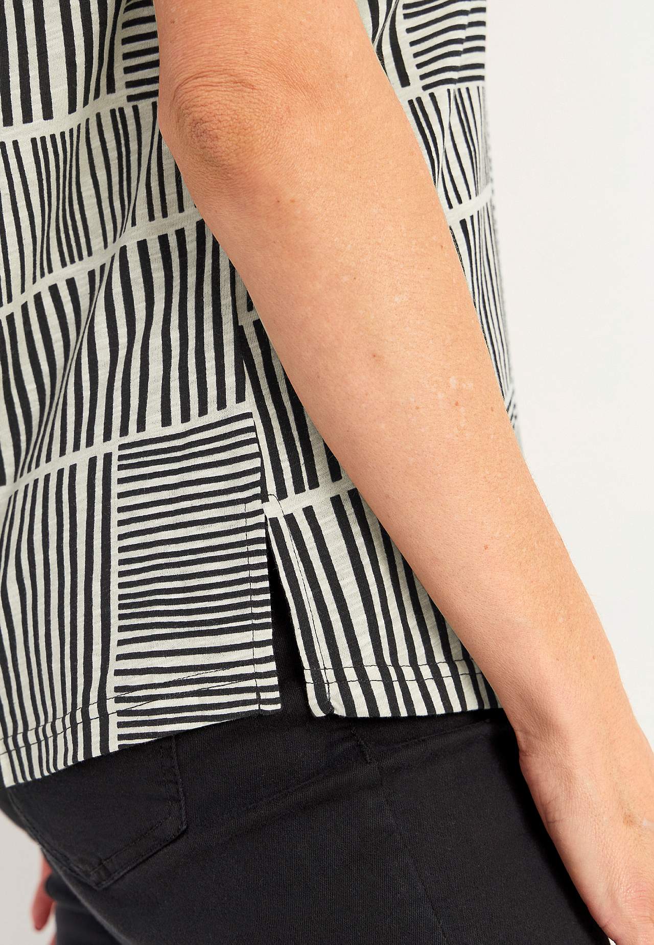 Jerseytop med korte ærmer