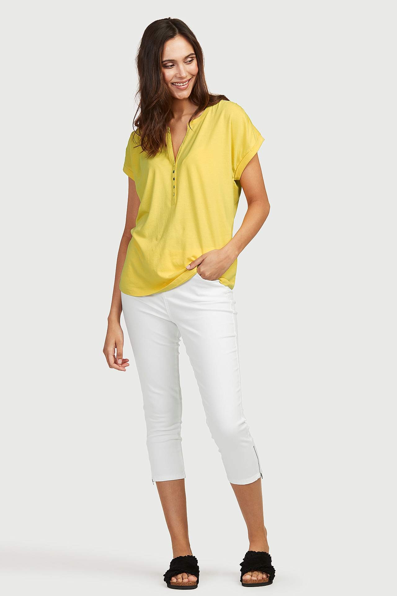 Jerseytop med metalknapper