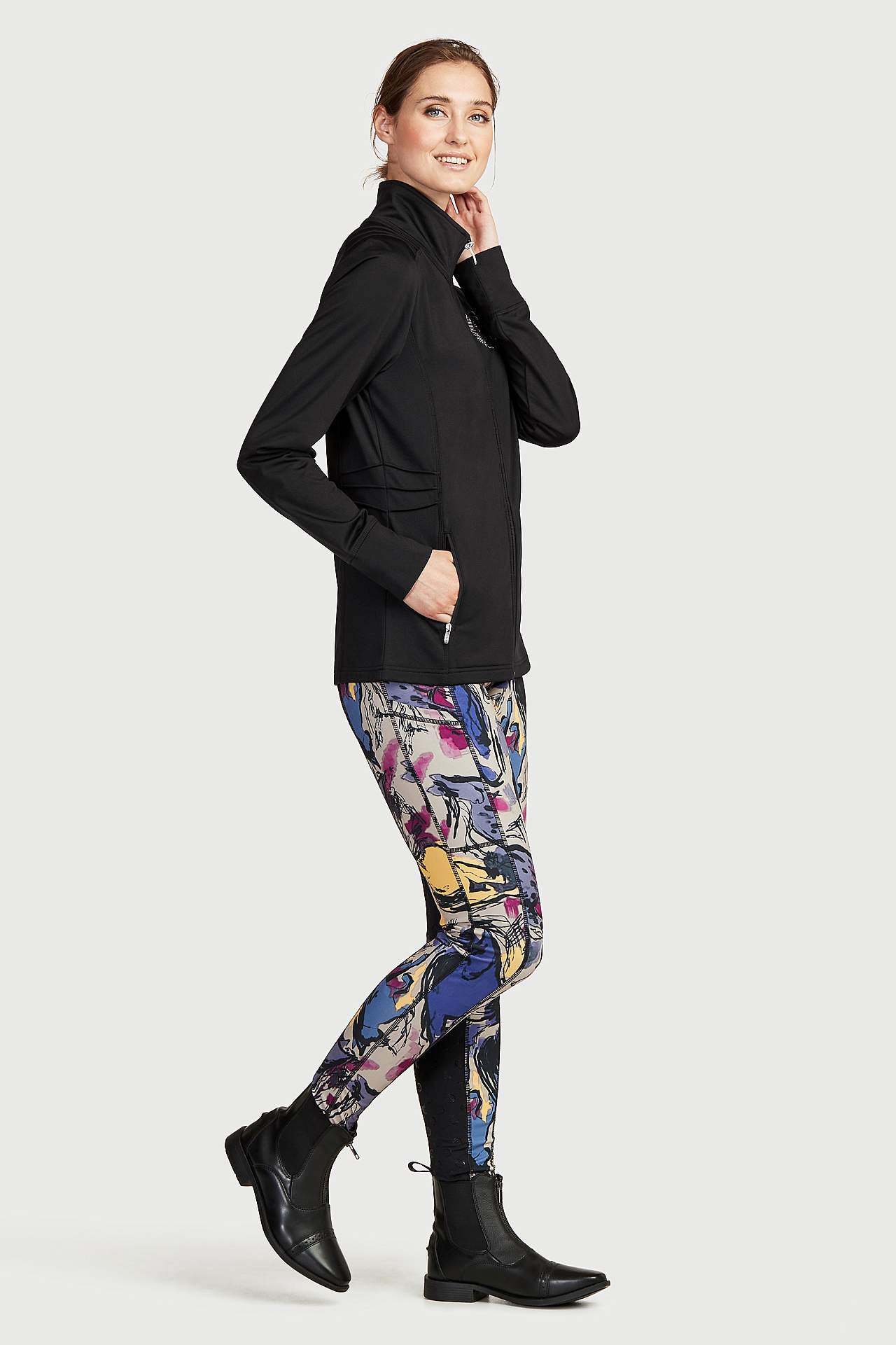 Langærmet trøje med lynlås