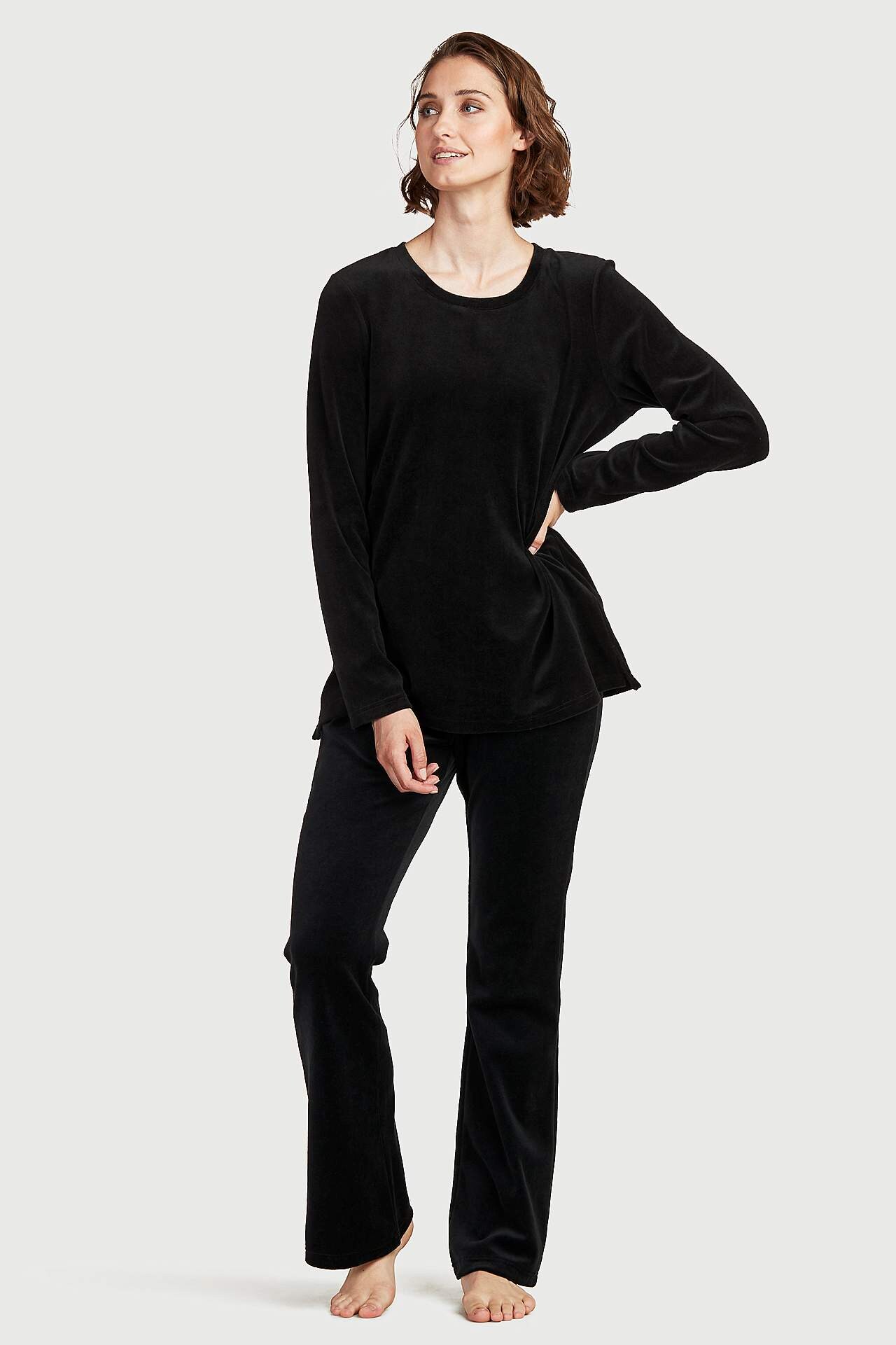 Velourbukser med bootcut Wilma