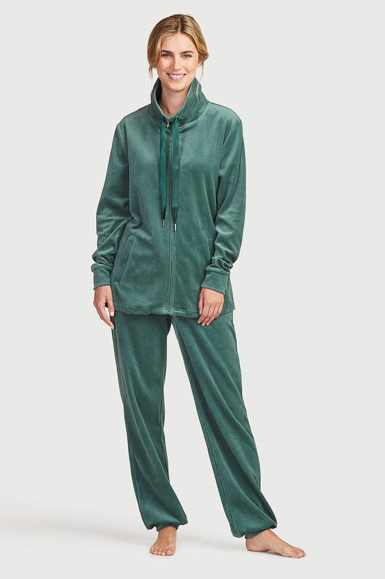 Velourbukser med ribkant Wilma