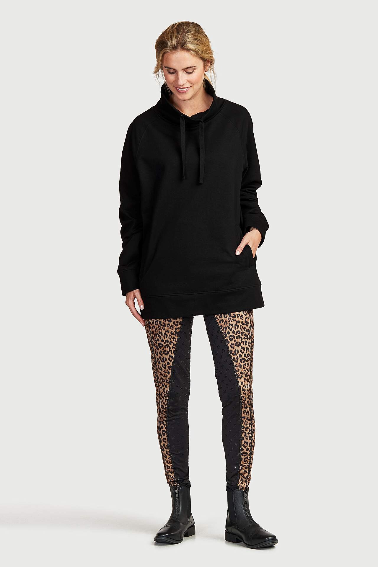 Mønstrede ridetights helforstærkede