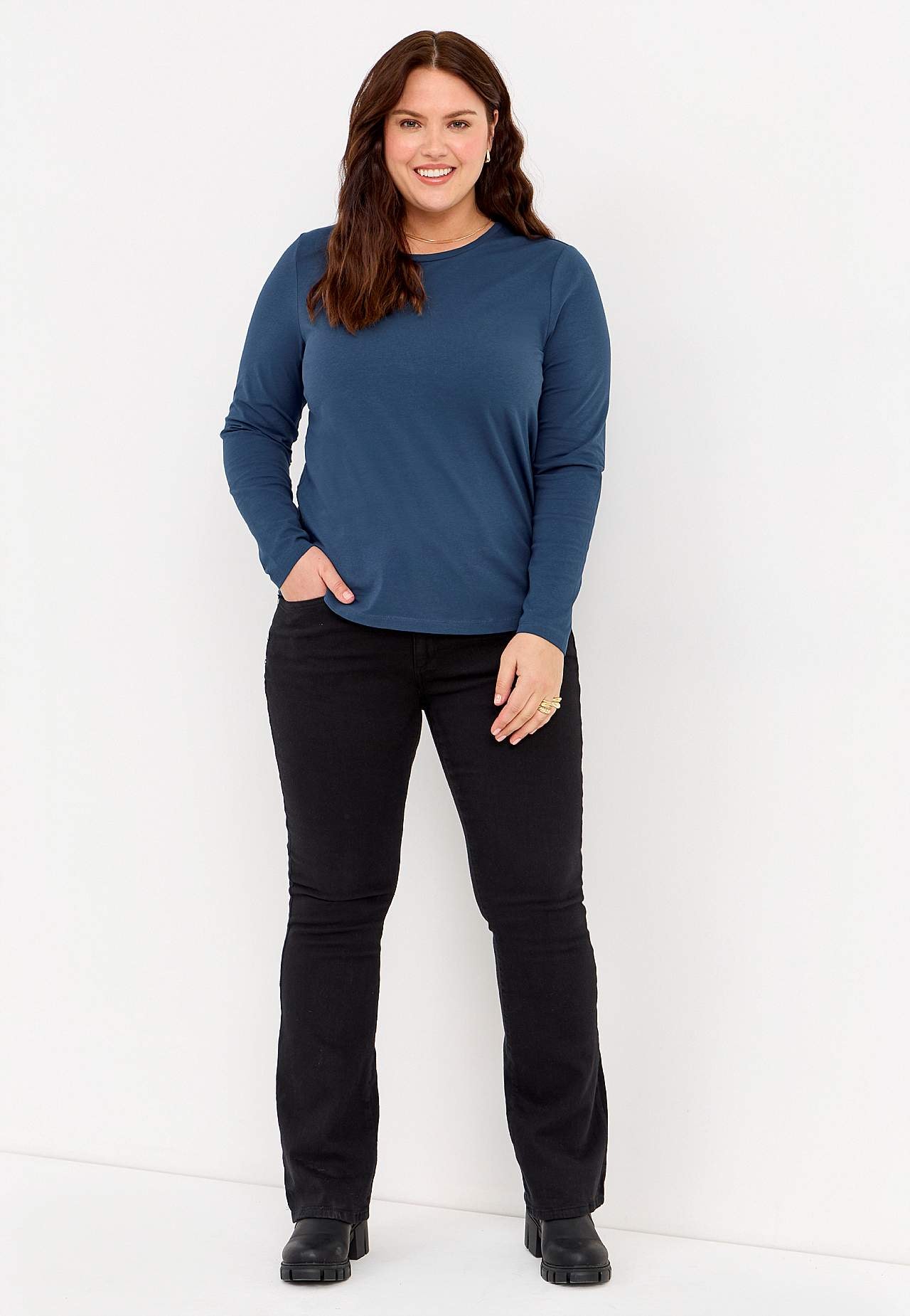 Bootcut jeans med høj talje