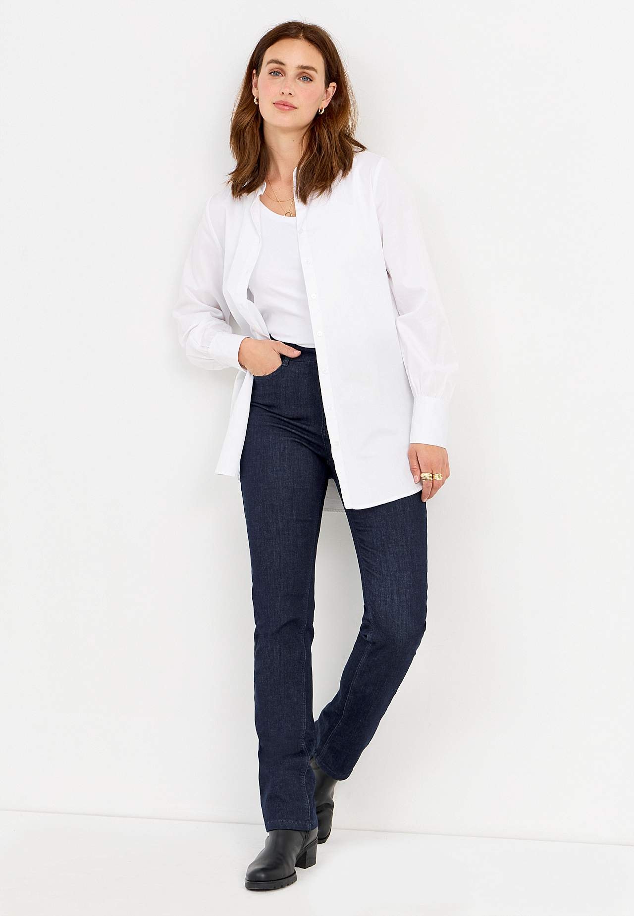 Stretchjeans med lige ben - tre længder
