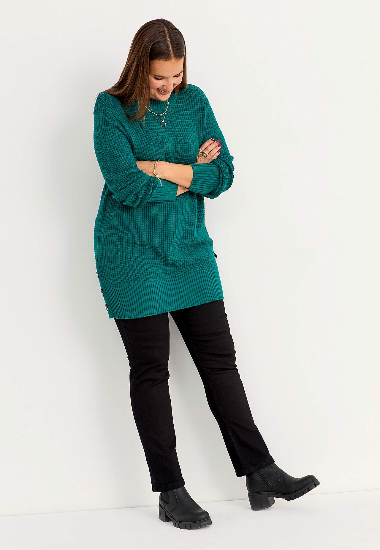 Strukturstrikket trøje