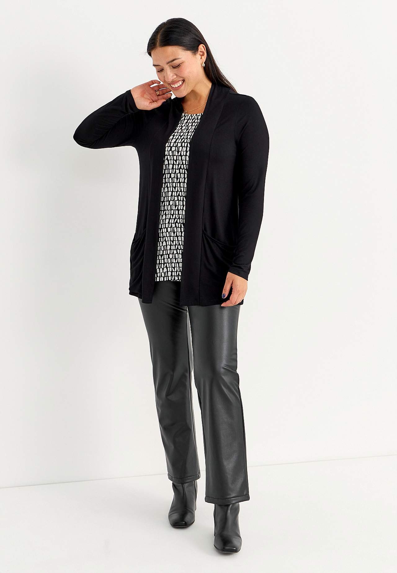 Belagte leggings med vide ben