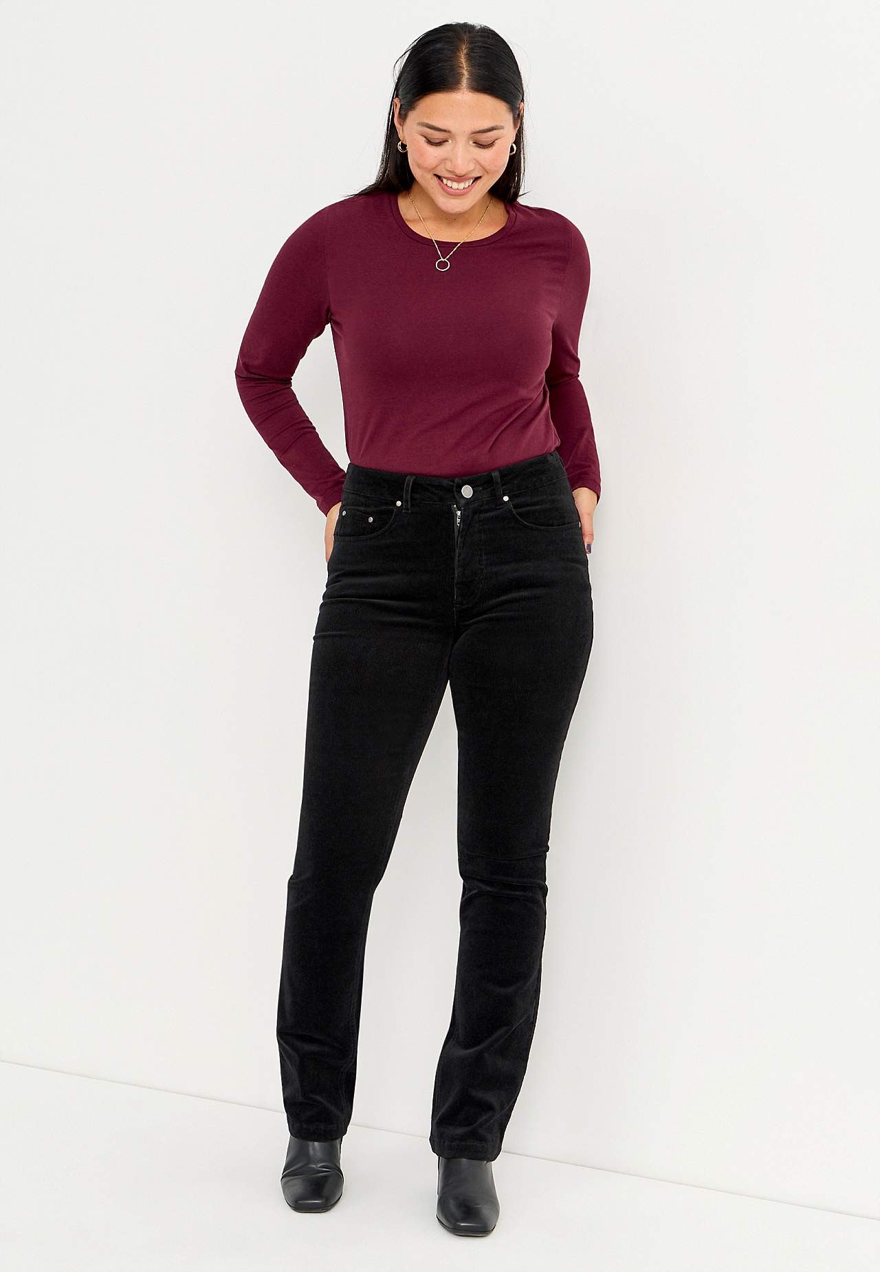 Elastiske fløjlsbukser