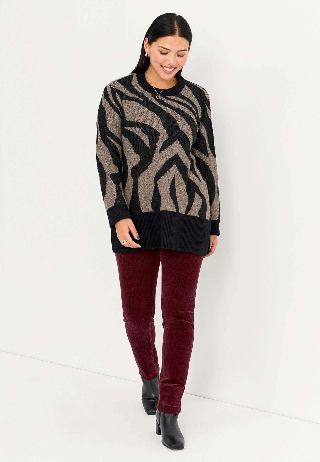 Mønsterstrikket trøje