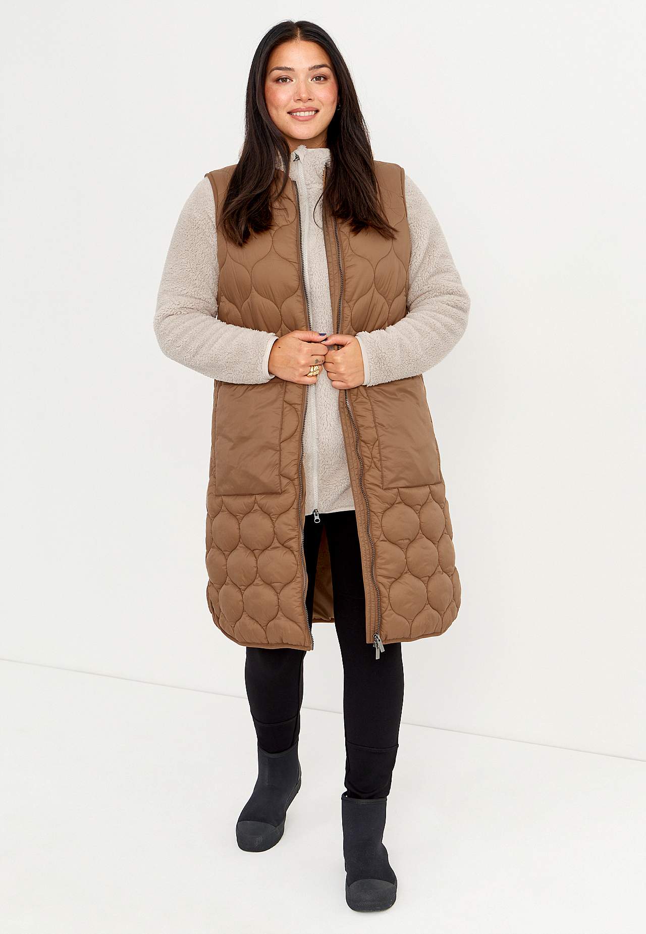 Hyggelig fleecejakke med hætte