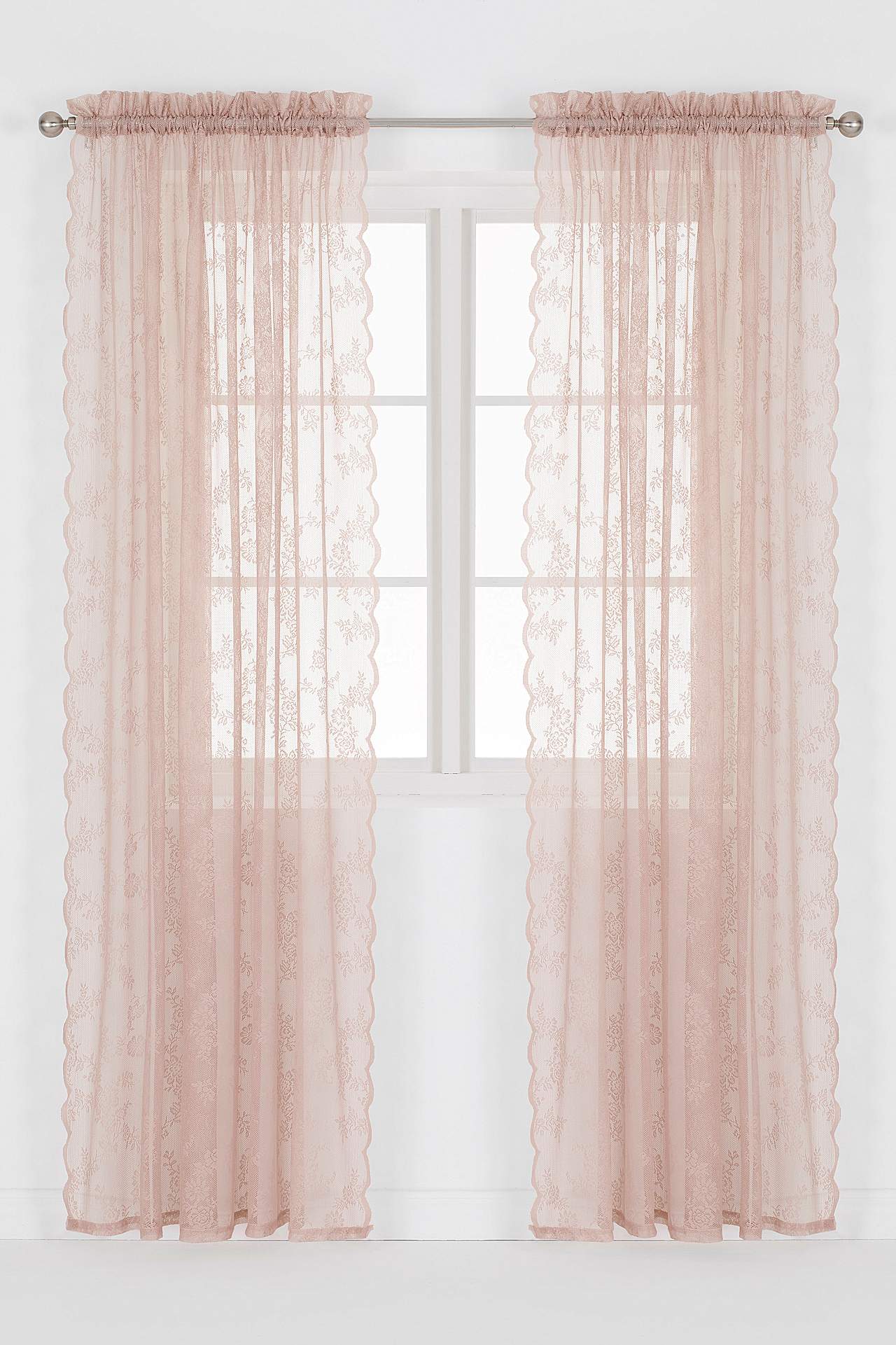 Mønstret blondegardin Rosalyn 2-pack