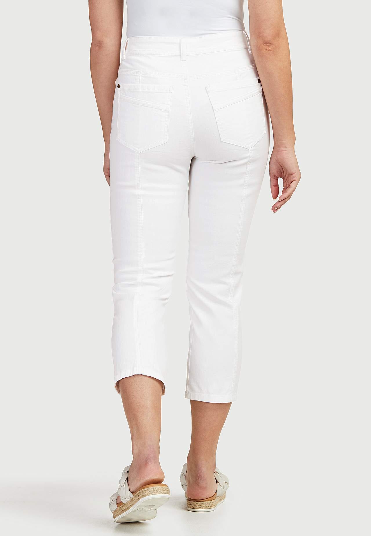 Crop jeans med design med fem lommer
