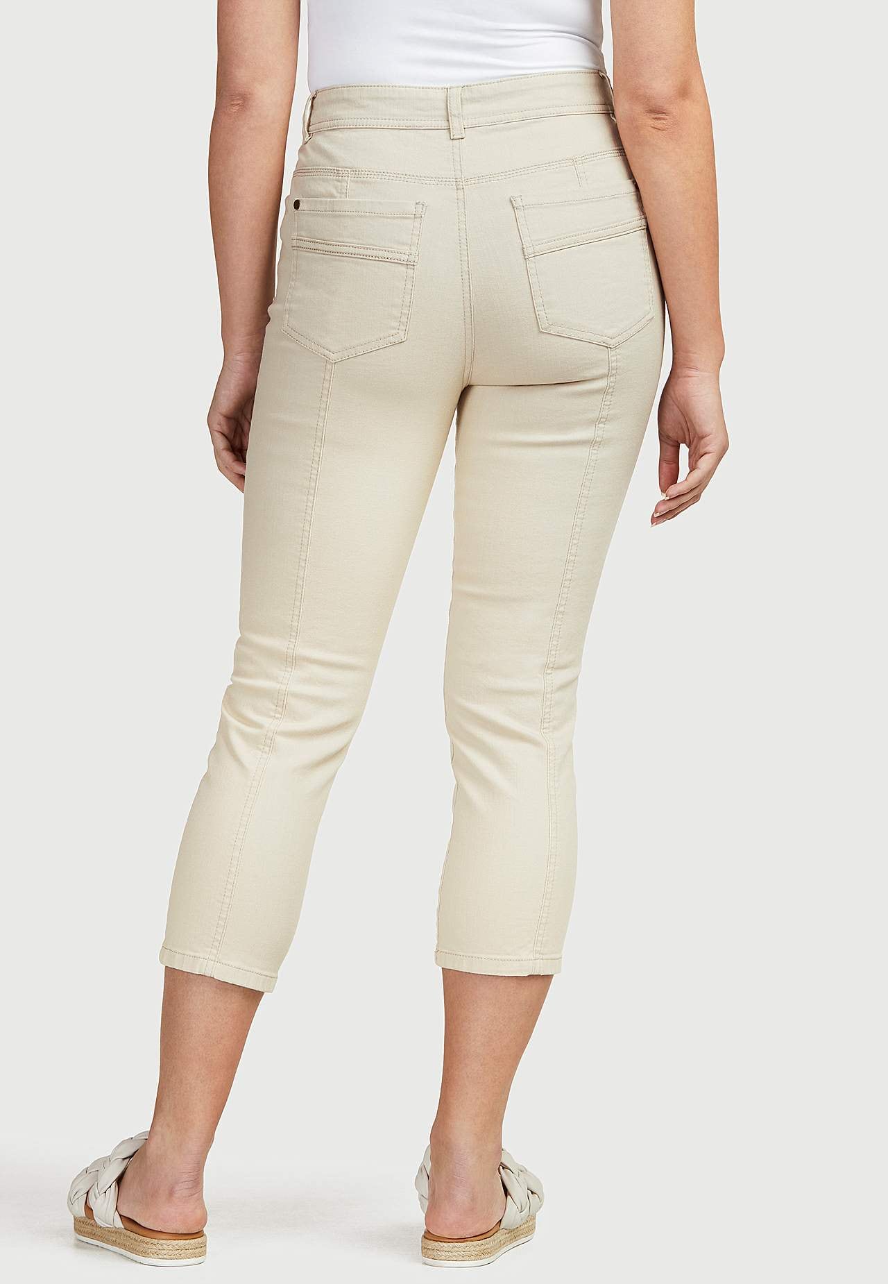 Crop jeans med design med fem lommer
