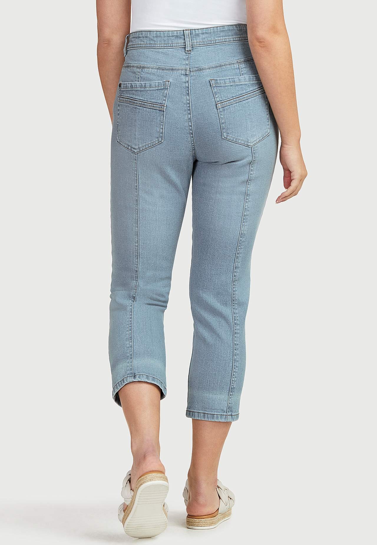 Crop jeans med design med fem lommer