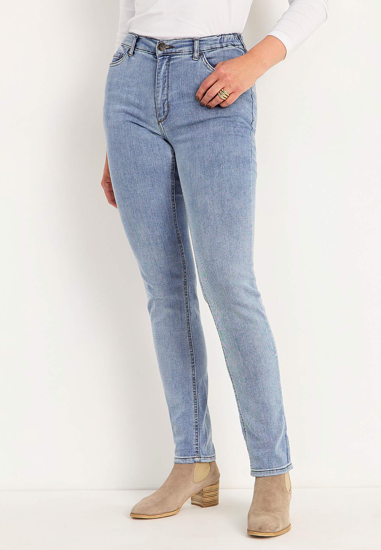 Jeans med elastik i siderne