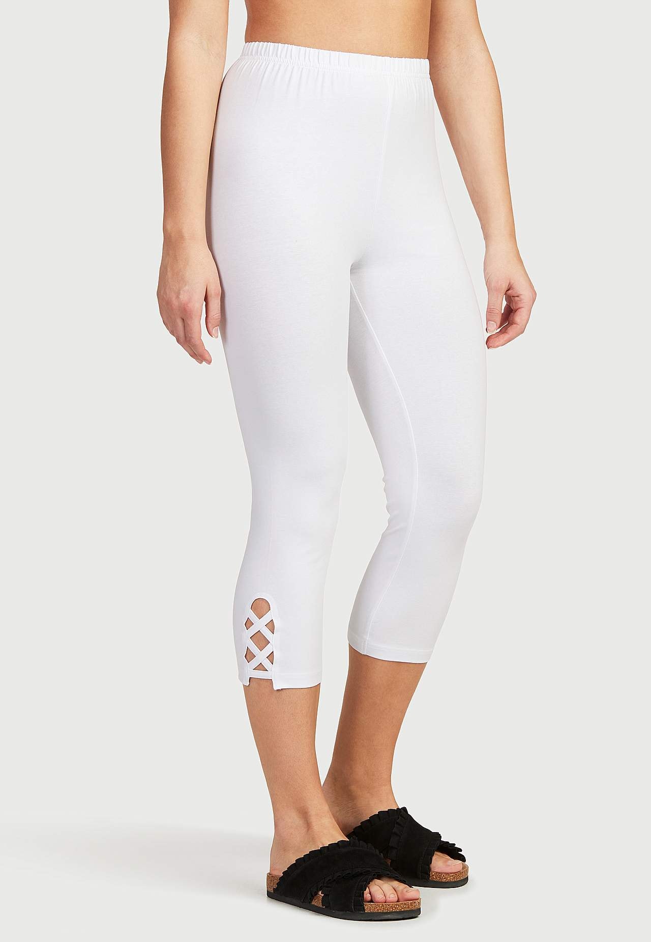 Capri leggings med dejlige detaljer 2-pack