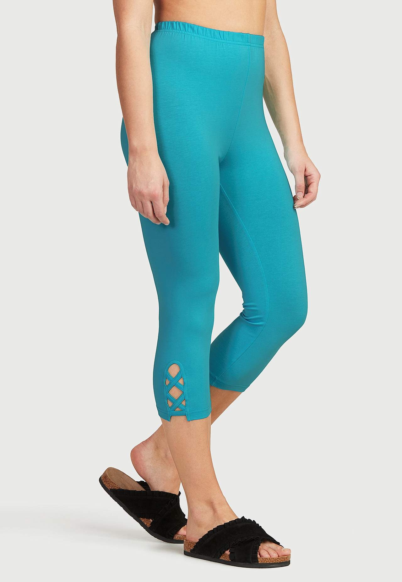 Capri leggings med dejlige detaljer 2-pack