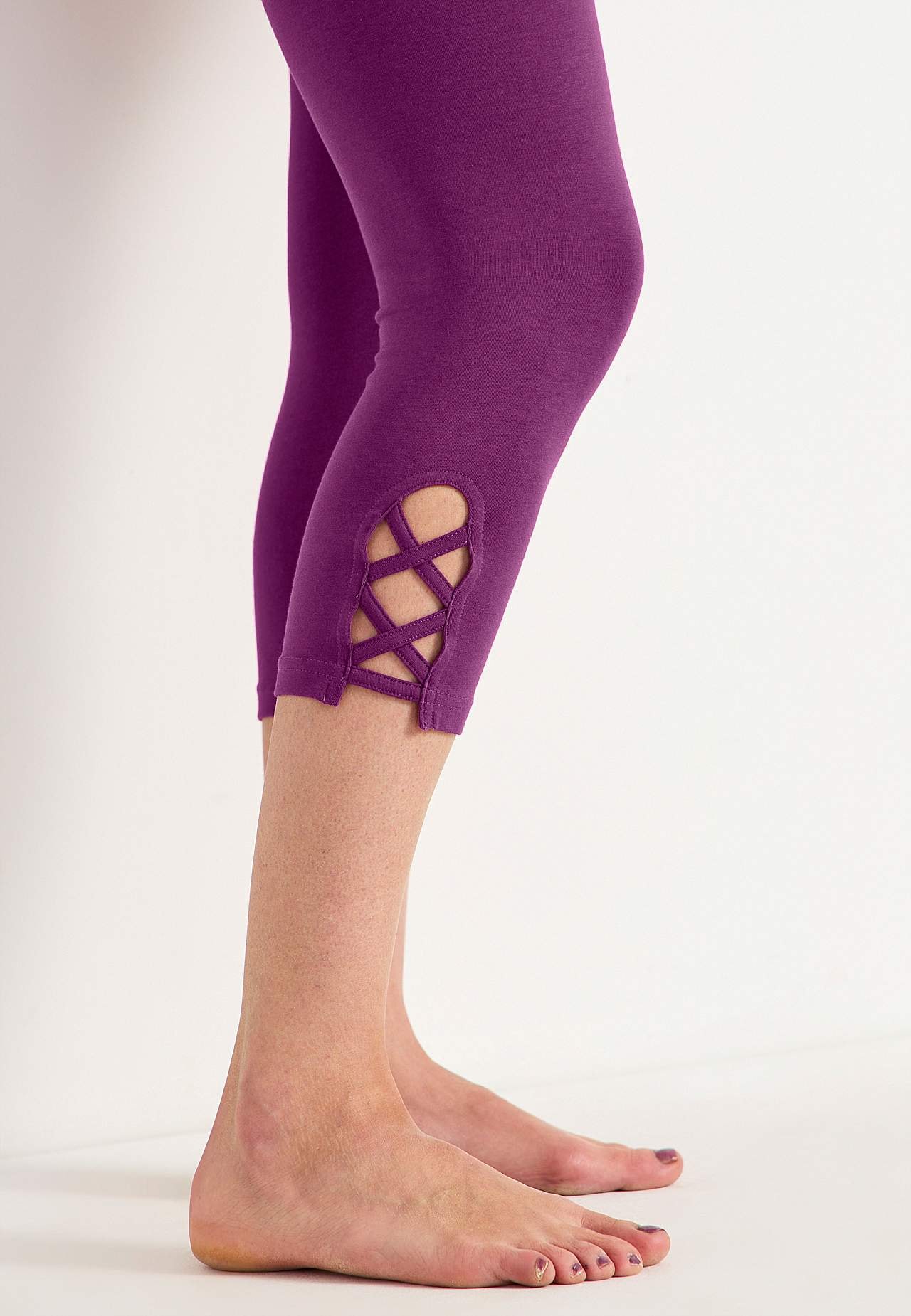 Capri leggings med dejlige detaljer 2-pack