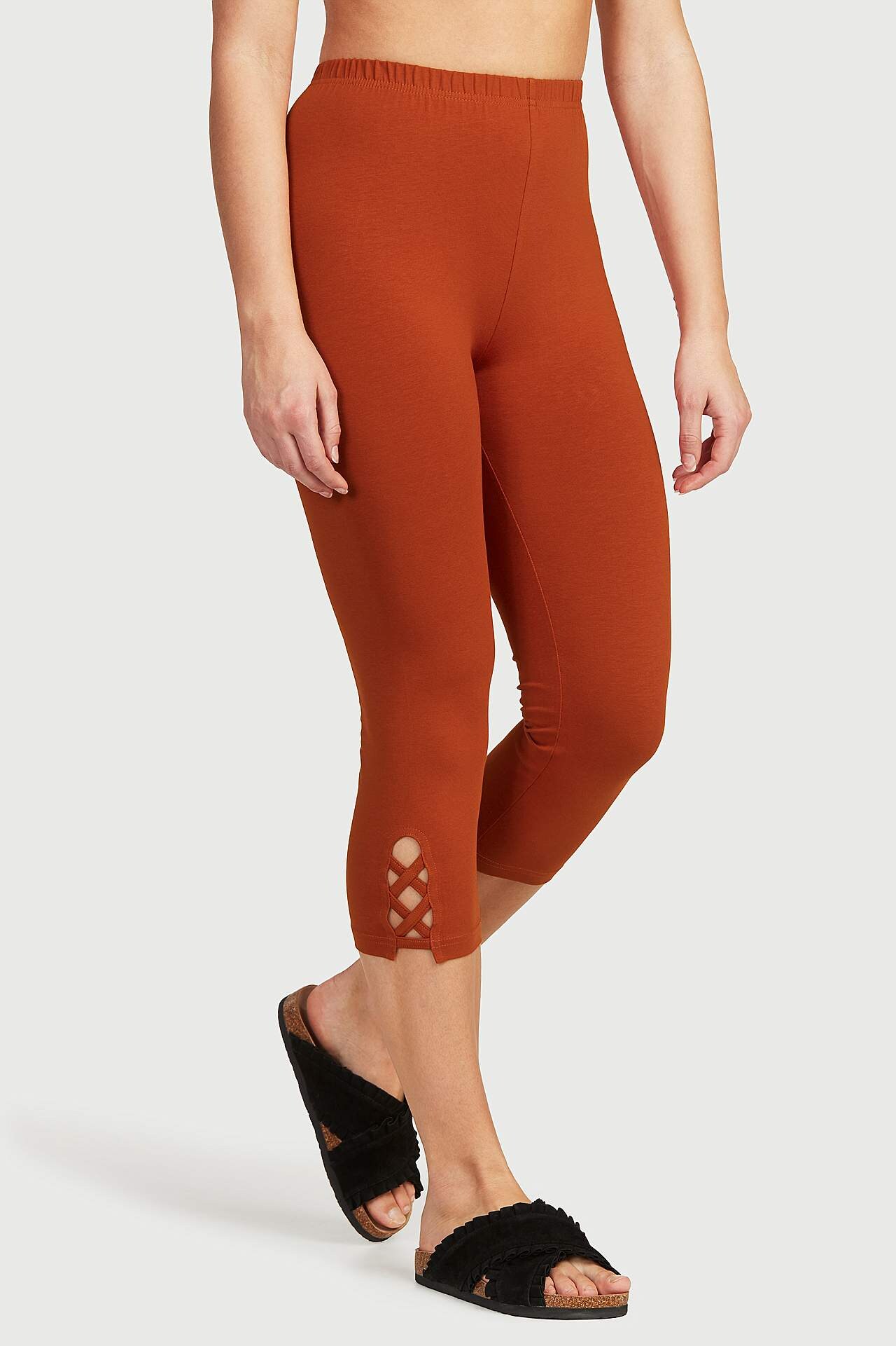 Capri leggings med dejlige detaljer 2-pack
