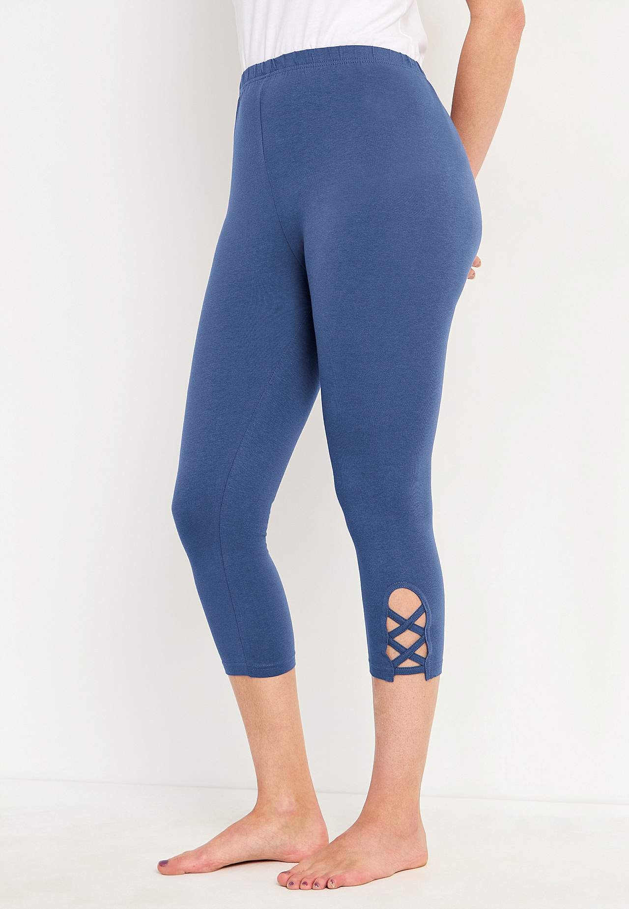 Capri leggings med dejlige detaljer 2-pack