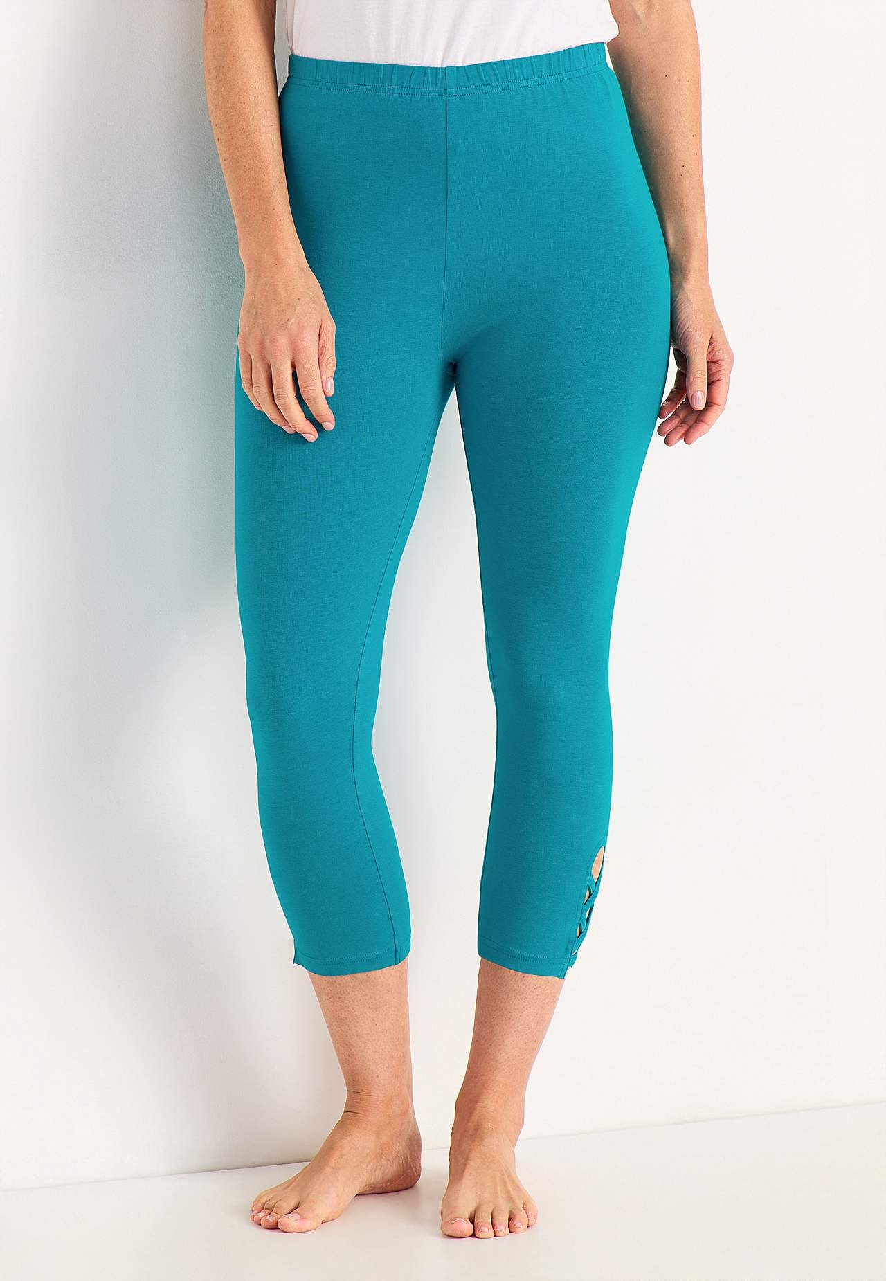 Capri leggings med dejlige detaljer 2-pack