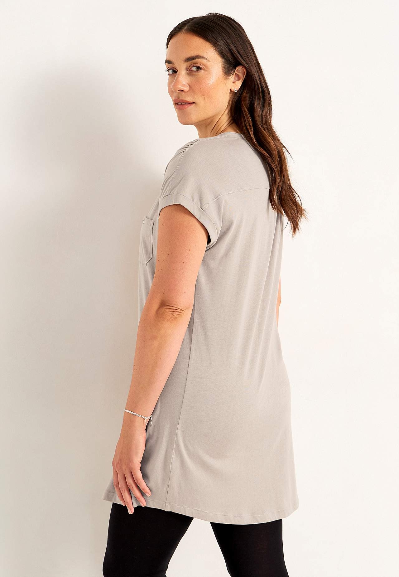 Jerseytunika med metalknapper