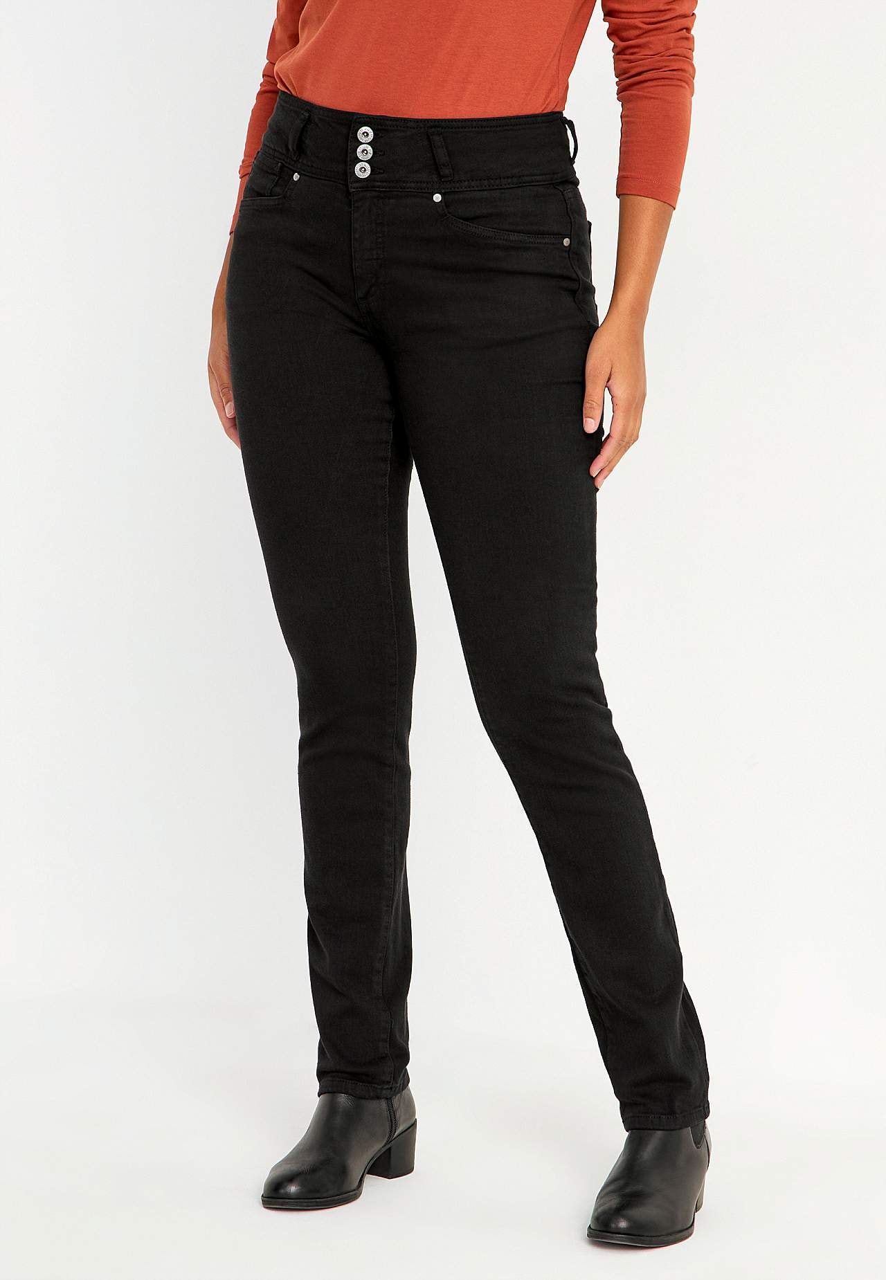 Lige jeans med høj talje