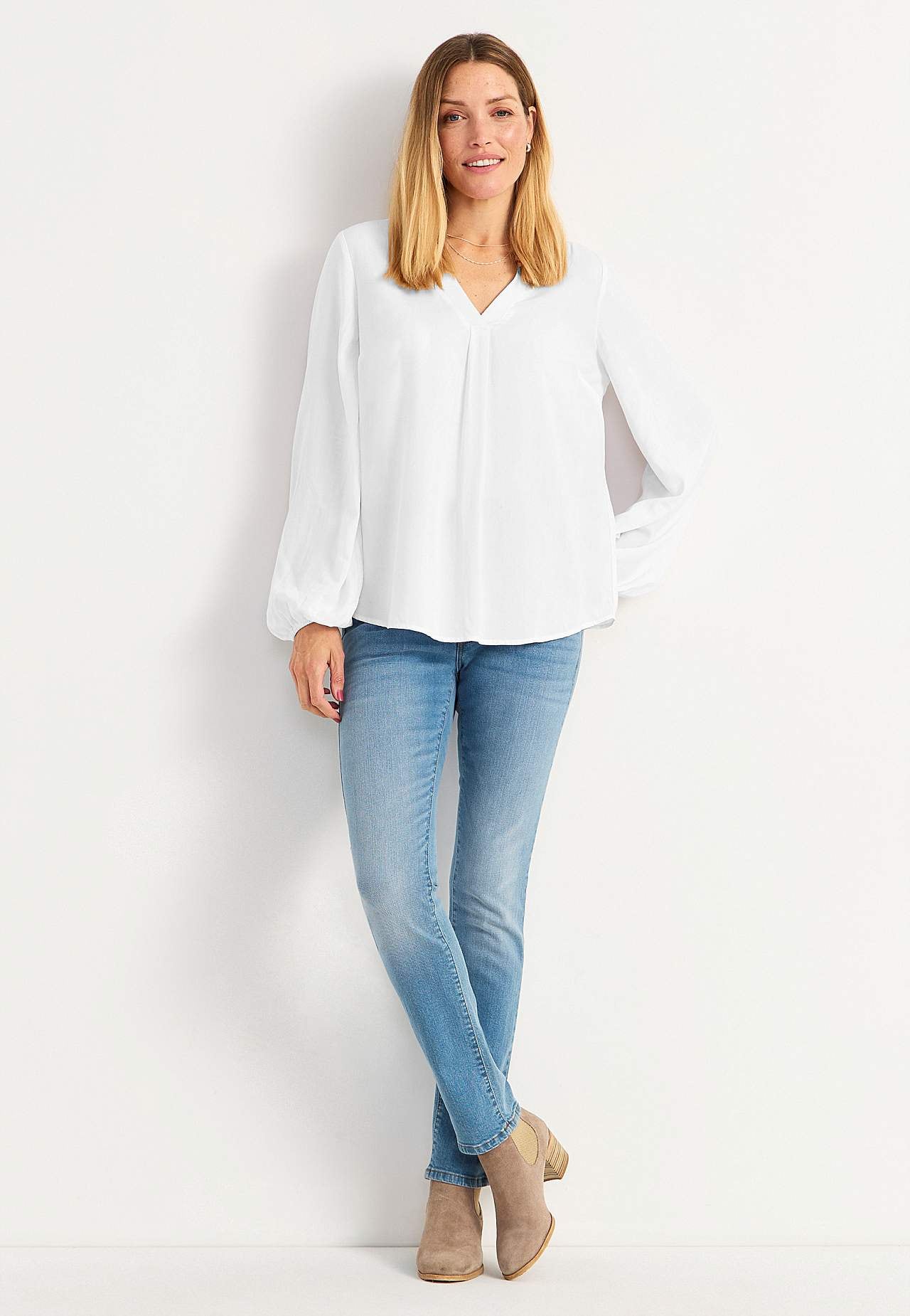 Lige jeans med høj talje