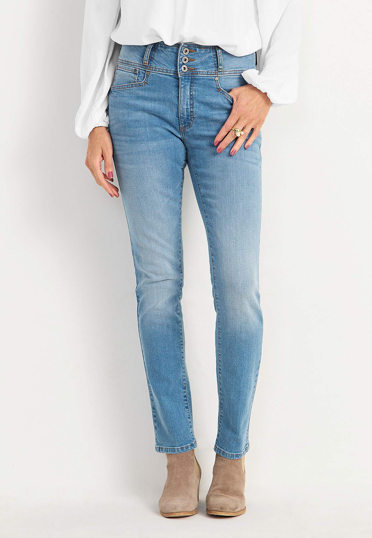 Lige jeans med høj talje
