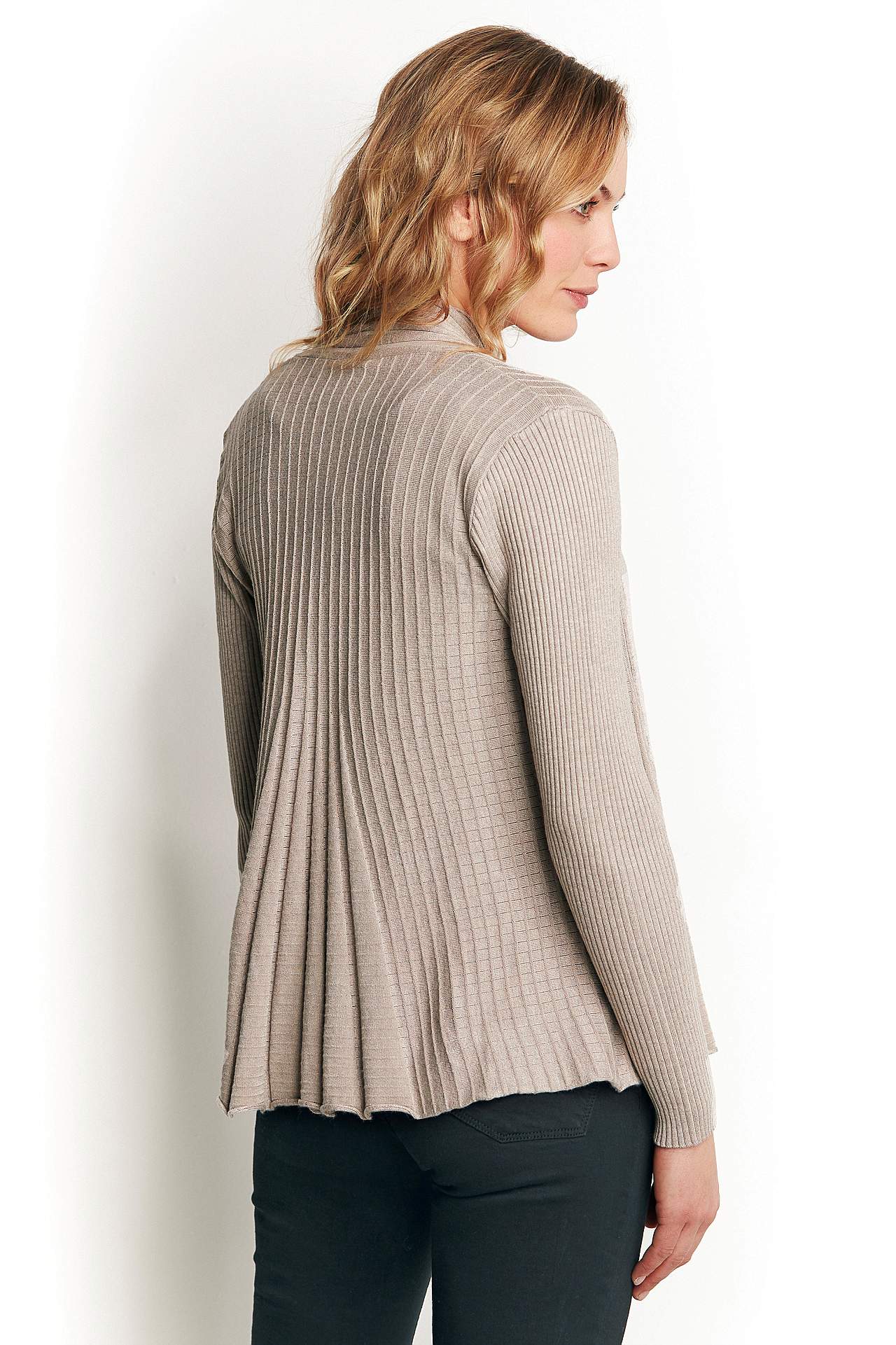 Ribbet, åben cardigan Claudisse
