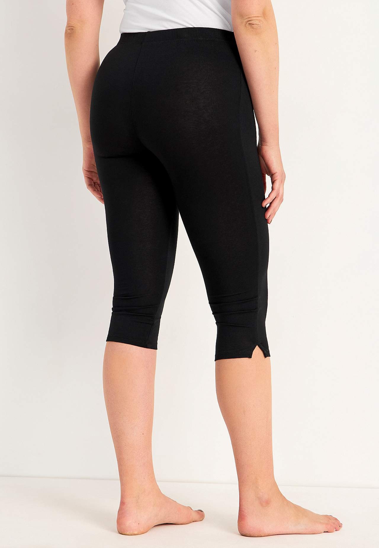 Capri leggings med sideslidser
