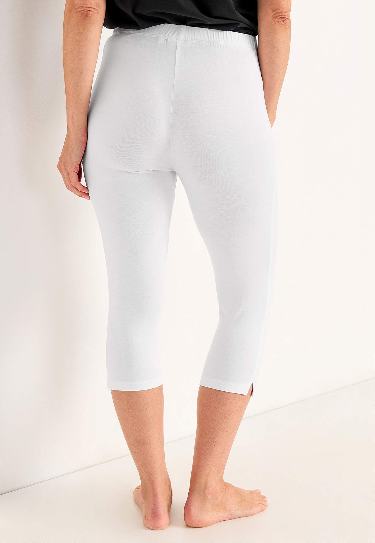 Capri leggings med sideslidser