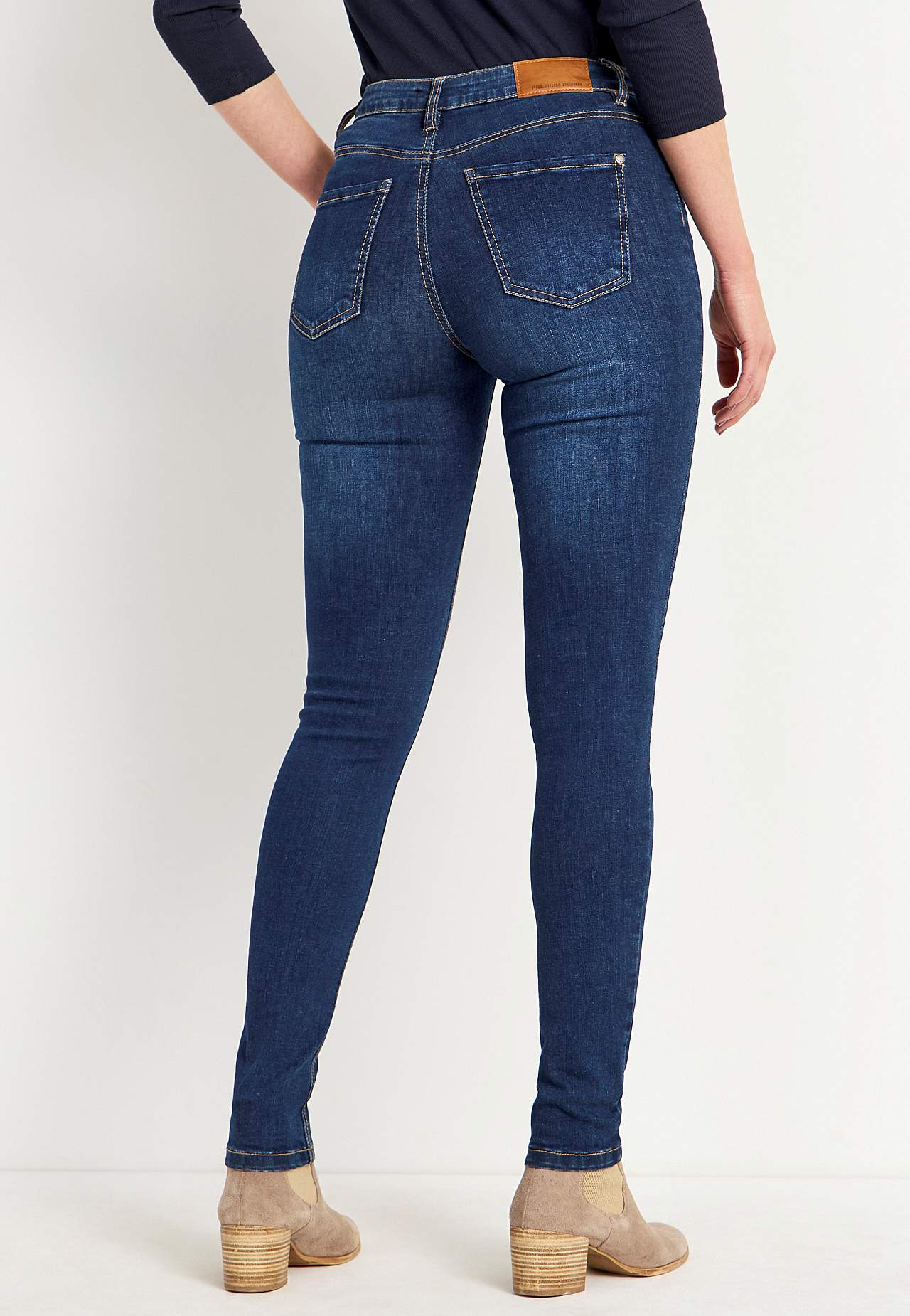 Jeans i denim med superstræk