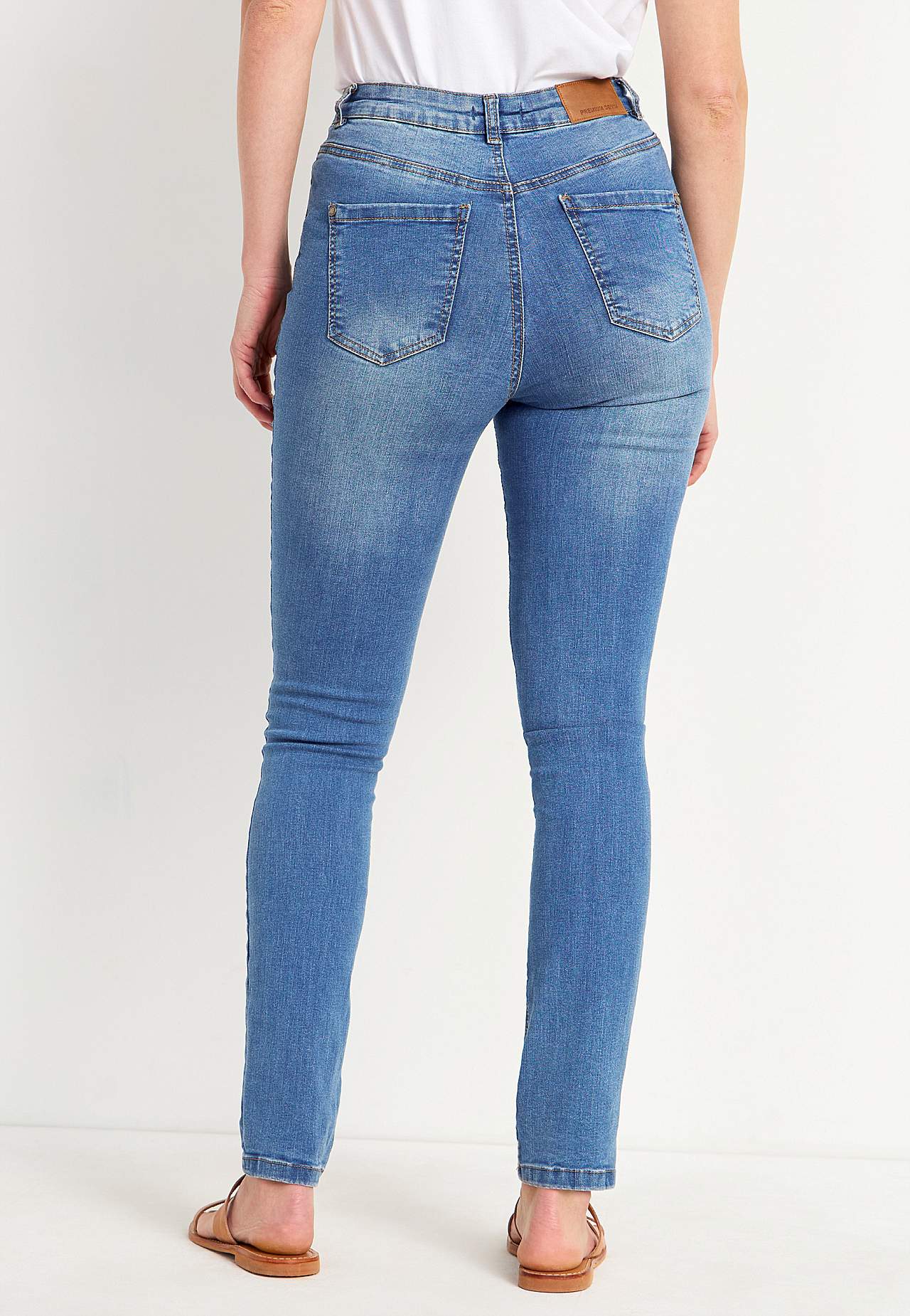 Jeans i denim med superstræk