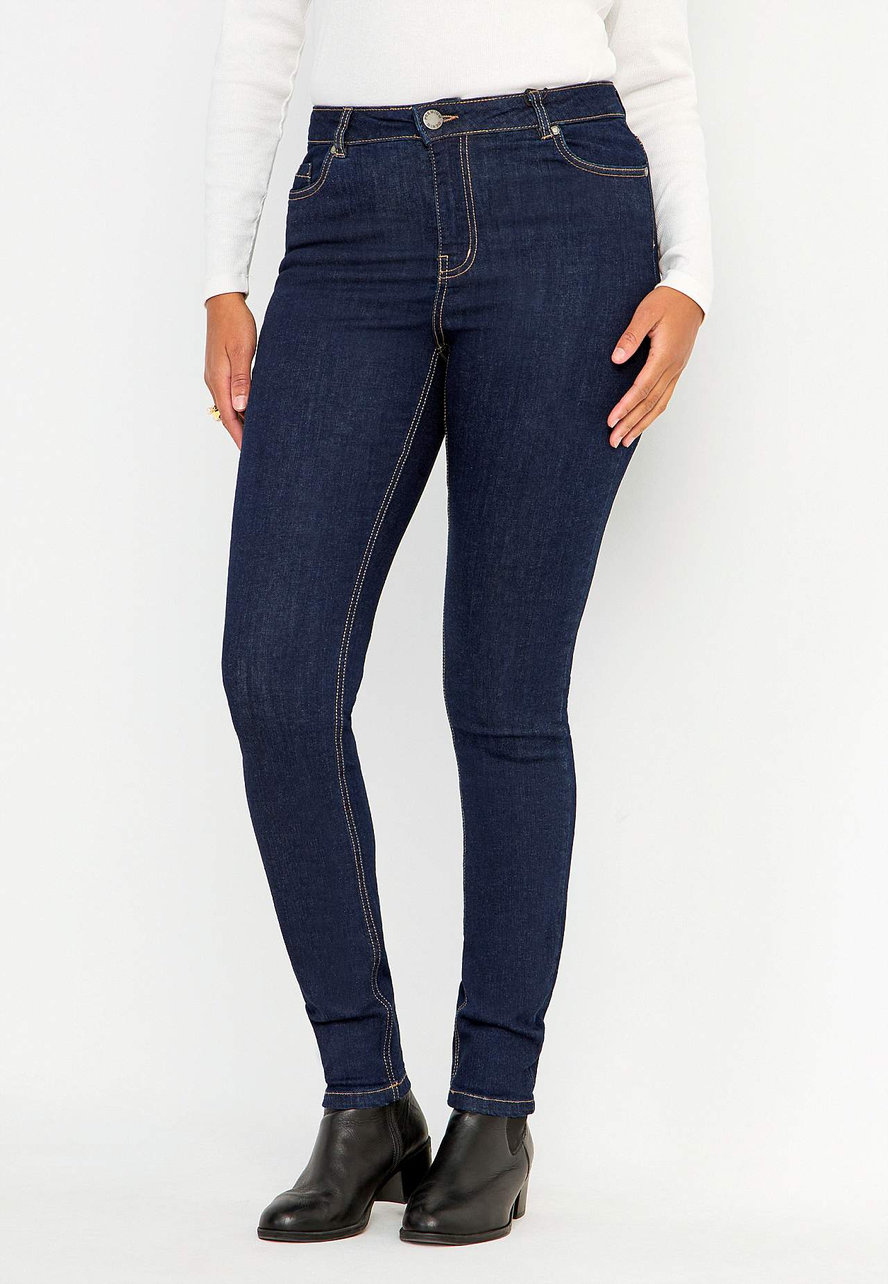 Jeans i denim med superstræk